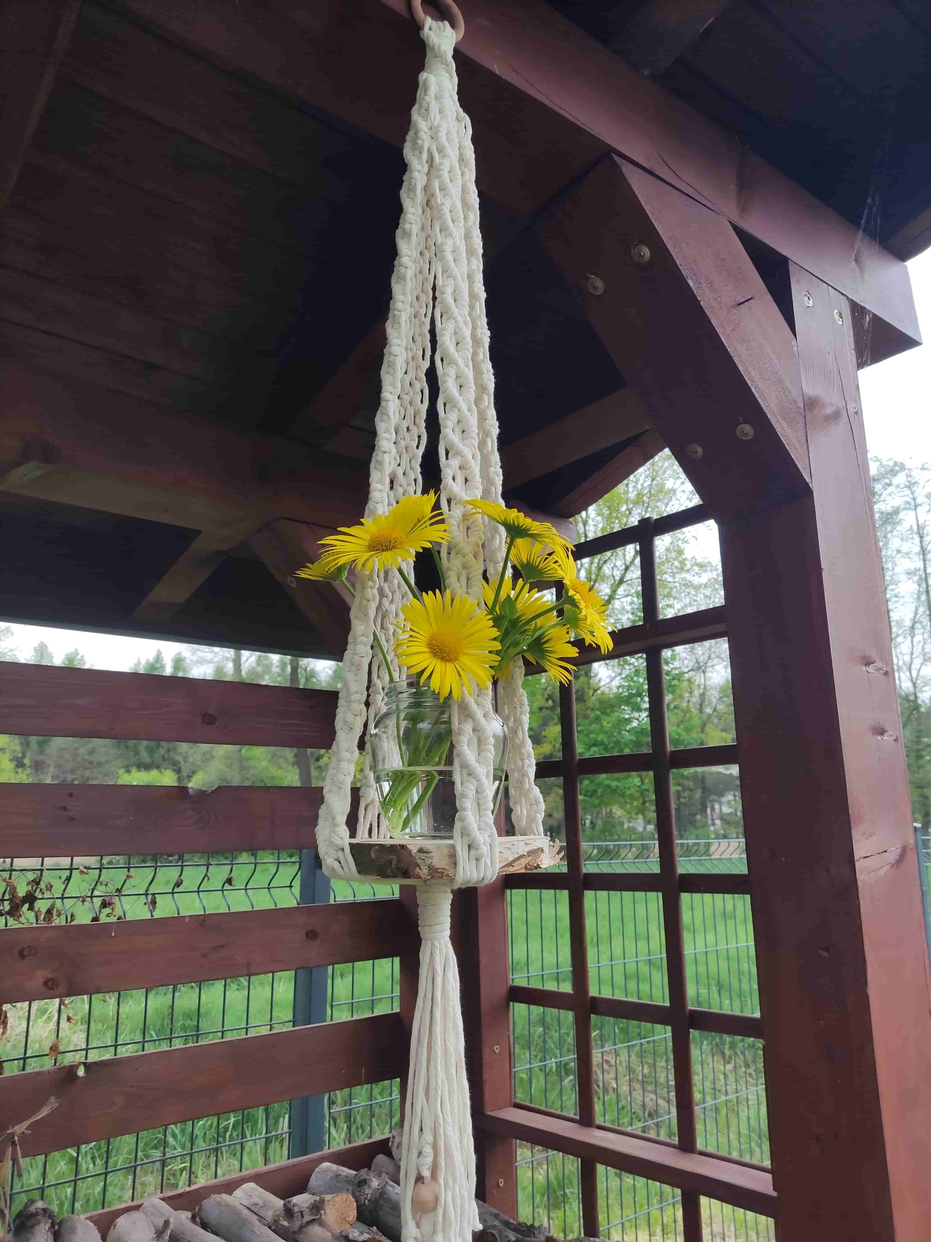 Kwietnik wiszący LEŚNA HARMONIA - DeasyArt – rękodzieło Boho, lampiony & dekoracje handmade