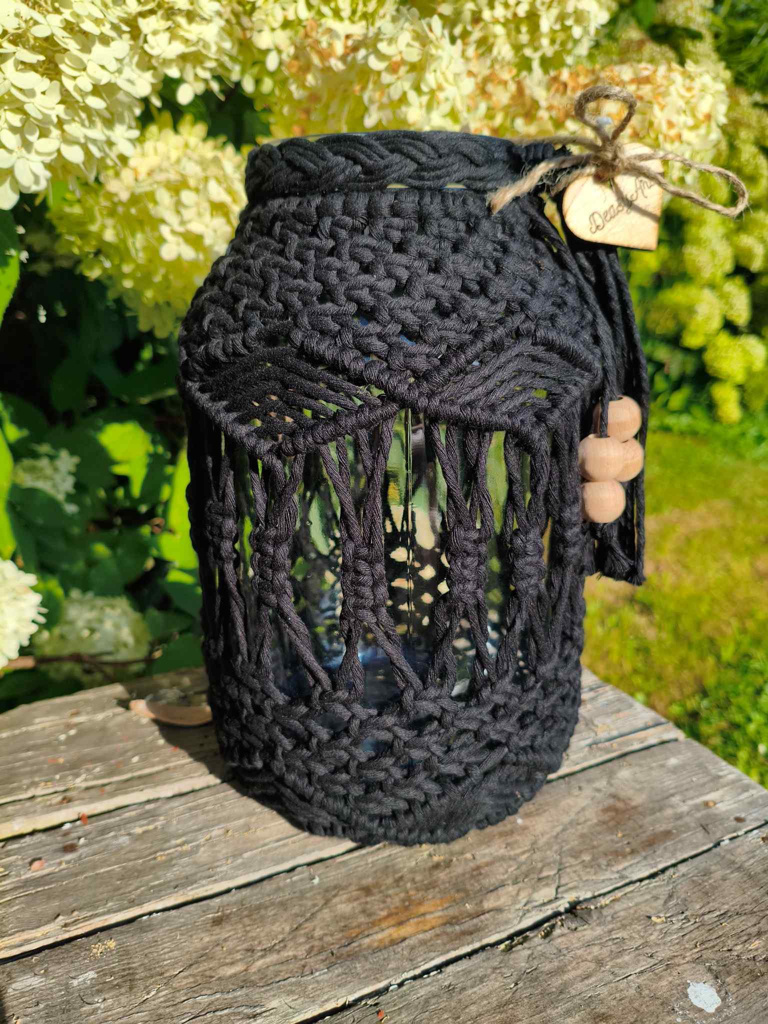 Lampion Boho BLACK NIGHT - DeasyArt – rękodzieło Boho, lampiony & dekoracje handmade