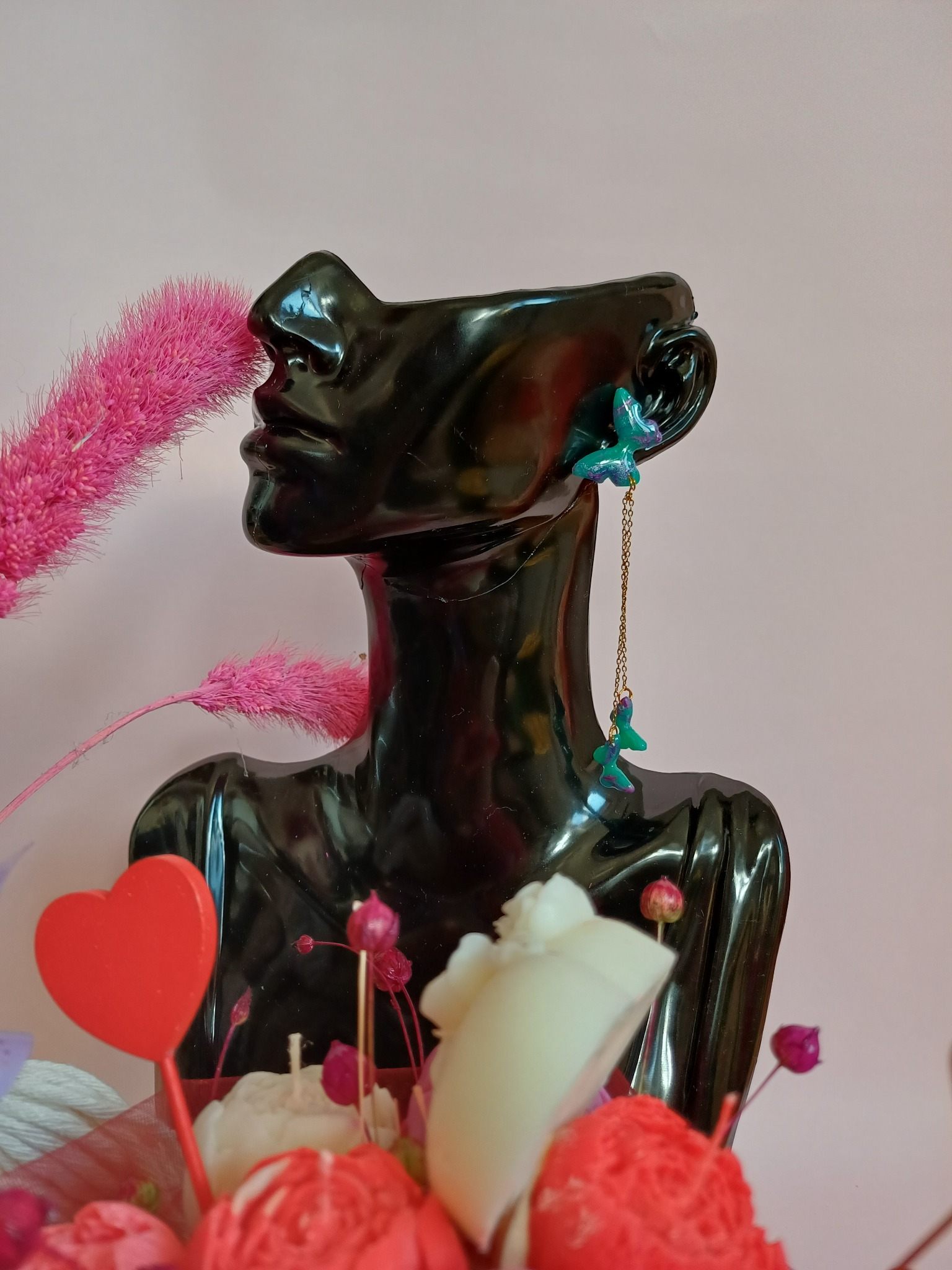 Kolczyki z glinki polimerowej termoutwardzalnej MOTYLE - DeasyArt – rękodzieło Boho, lampiony & dekoracje handmade