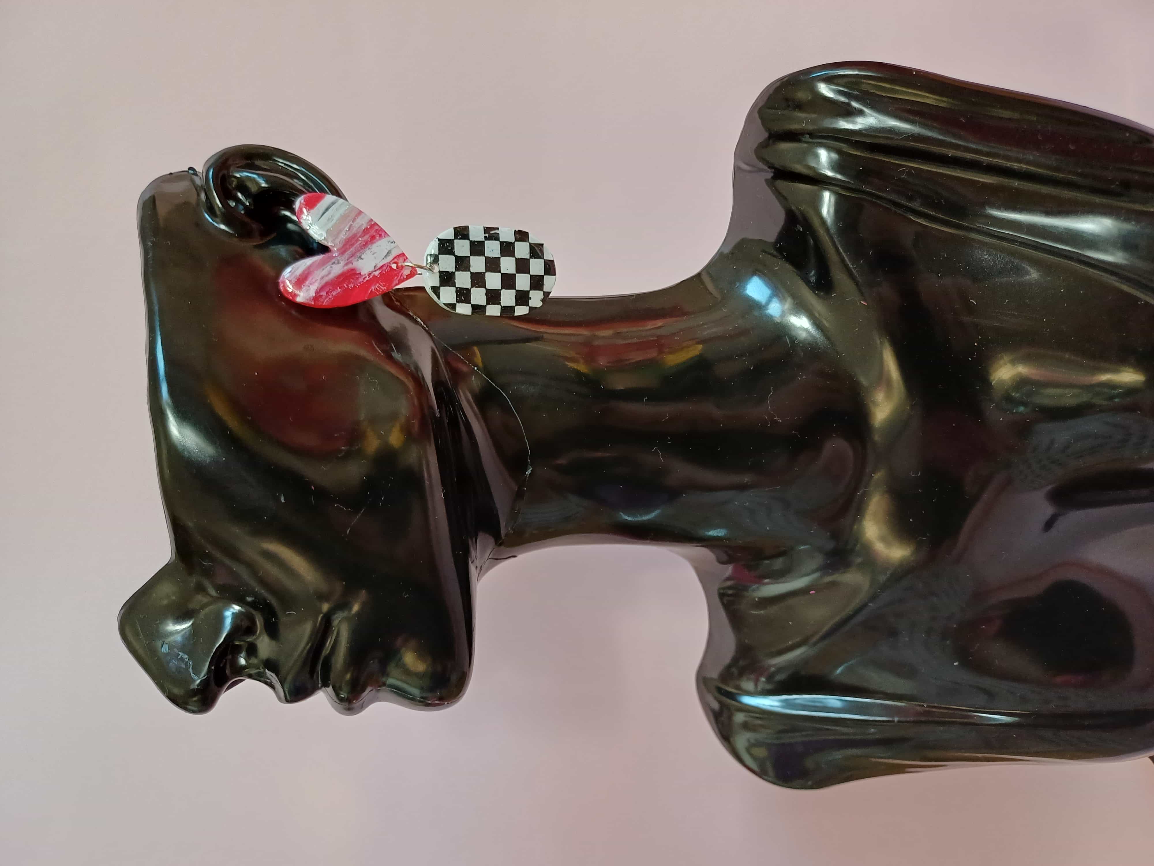 Kolczyki z glinki polimerowej termoutwardzalnej SZACH MAT MIŁOŚCI - DeasyArt – rękodzieło Boho, lampiony & dekoracje handmade