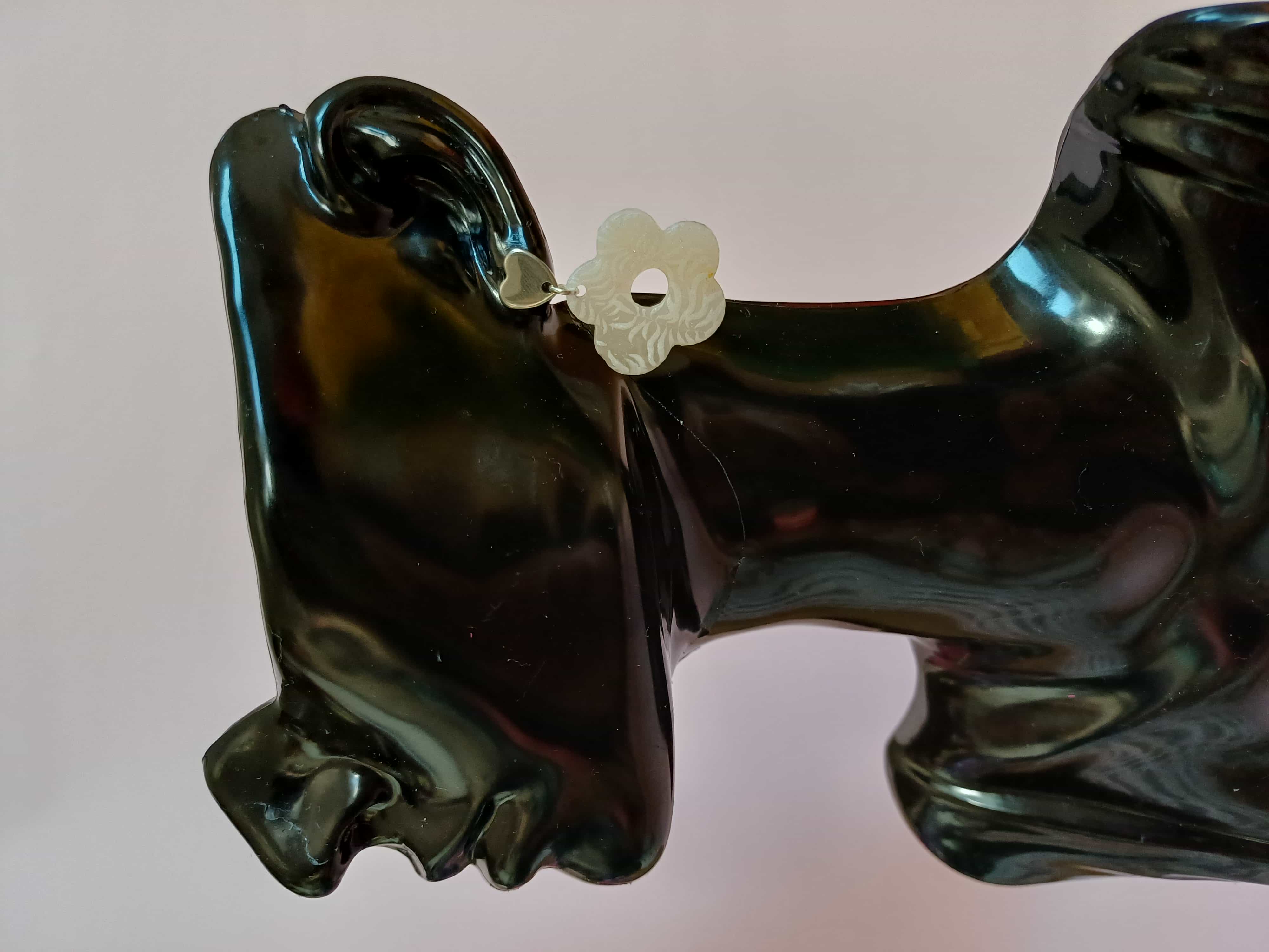 Kolczyki z glinki polimerowej termoutwardzalnej PERŁOWY KWIAT - DeasyArt – rękodzieło Boho, lampiony & dekoracje handmade