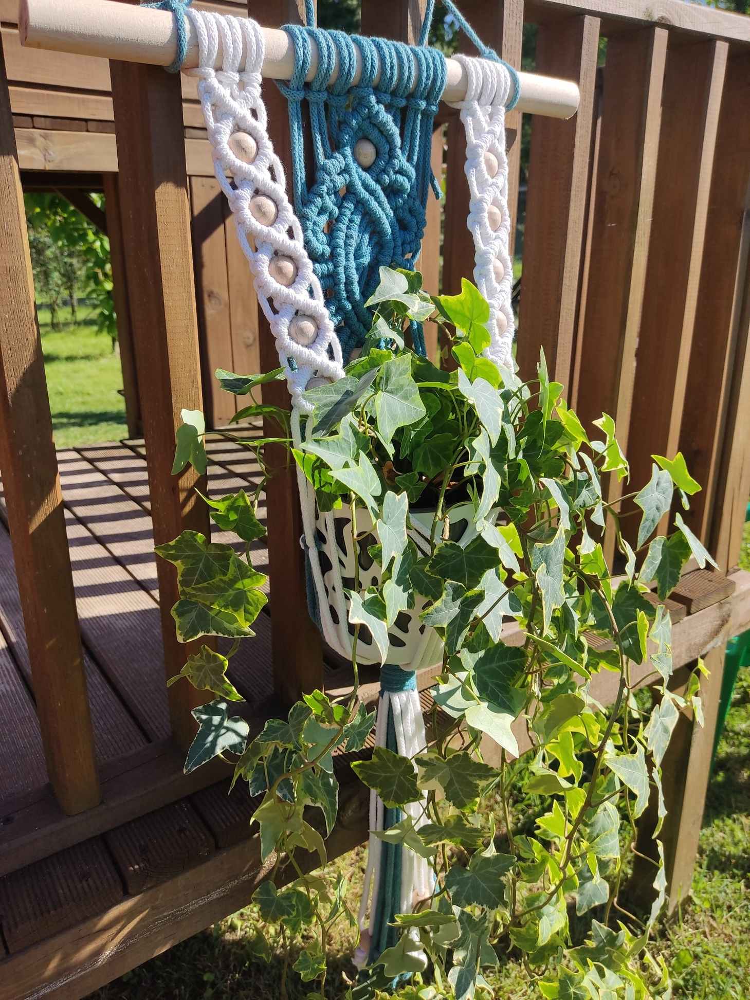 Kwietnik naścienny BLUE - DeasyArt – rękodzieło Boho, lampiony & dekoracje handmade