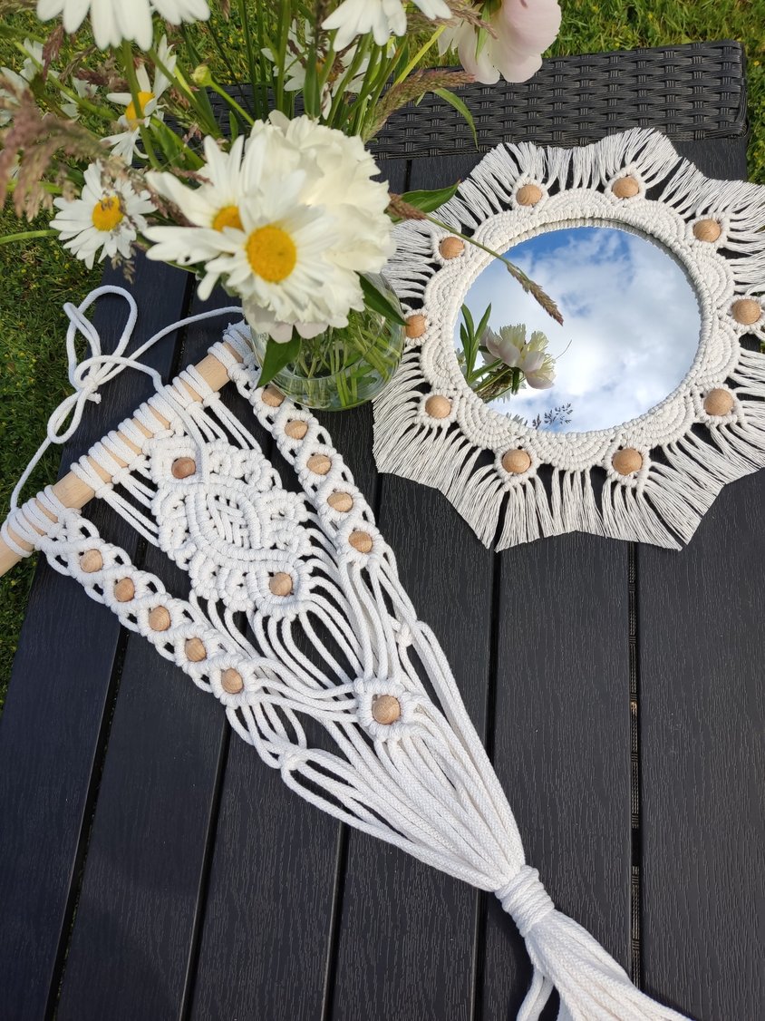 Zestaw Boho NATURALNA HARMONIA - DeasyArt – rękodzieło Boho, lampiony & dekoracje handmade