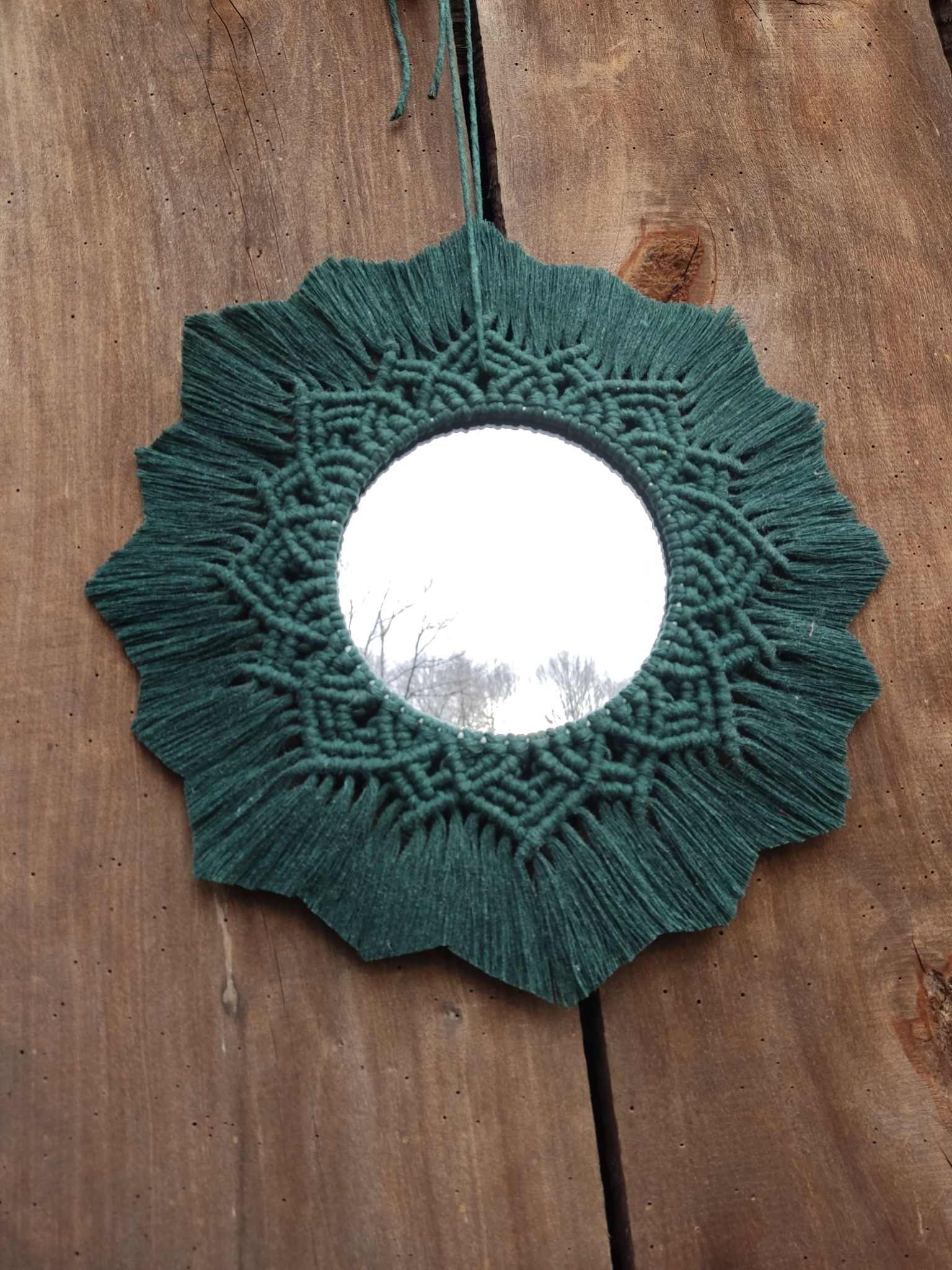 Lustro z mandalą LEŚNE ODBICIE  - DeasyArt – rękodzieło Boho, lampiony & dekoracje handmade