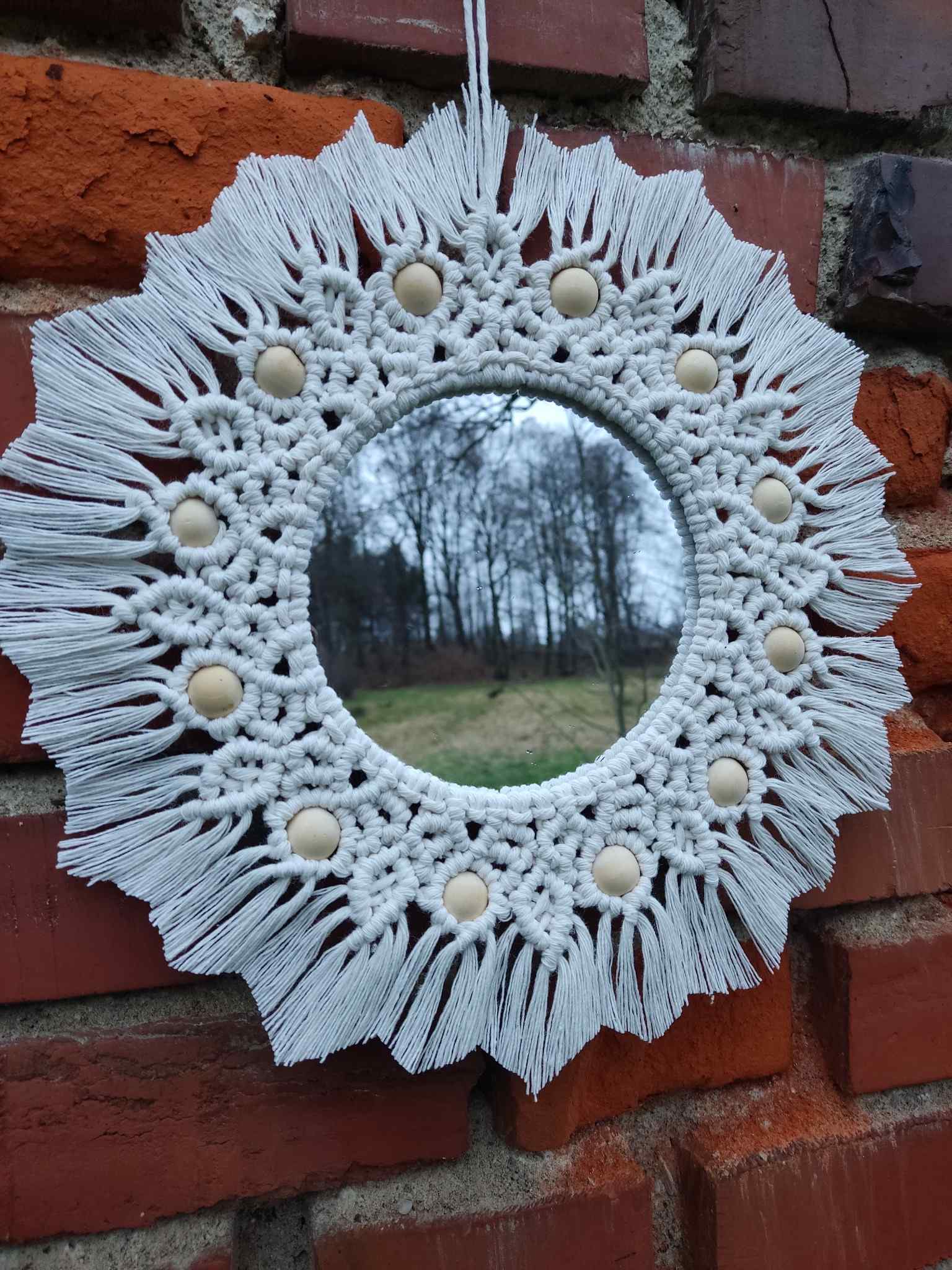 Lustro z mandalą FOREST WHISPER - DeasyArt – rękodzieło Boho, lampiony & dekoracje handmade