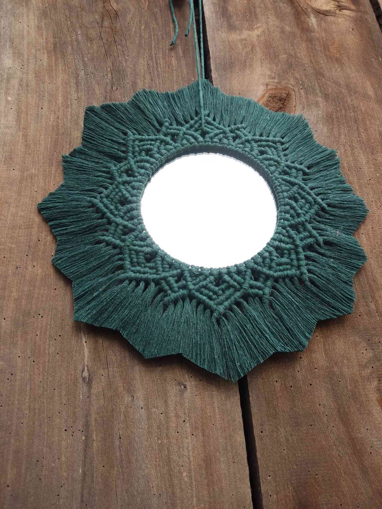 Lustro z mandalą LEŚNE ODBICIE  - DeasyArt – rękodzieło Boho, lampiony & dekoracje handmade