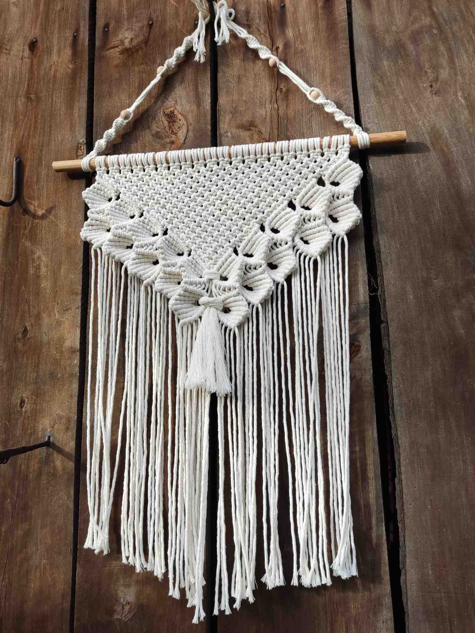 Makrama MORSKI SZUM - DeasyArt – rękodzieło Boho, lampiony & dekoracje handmade