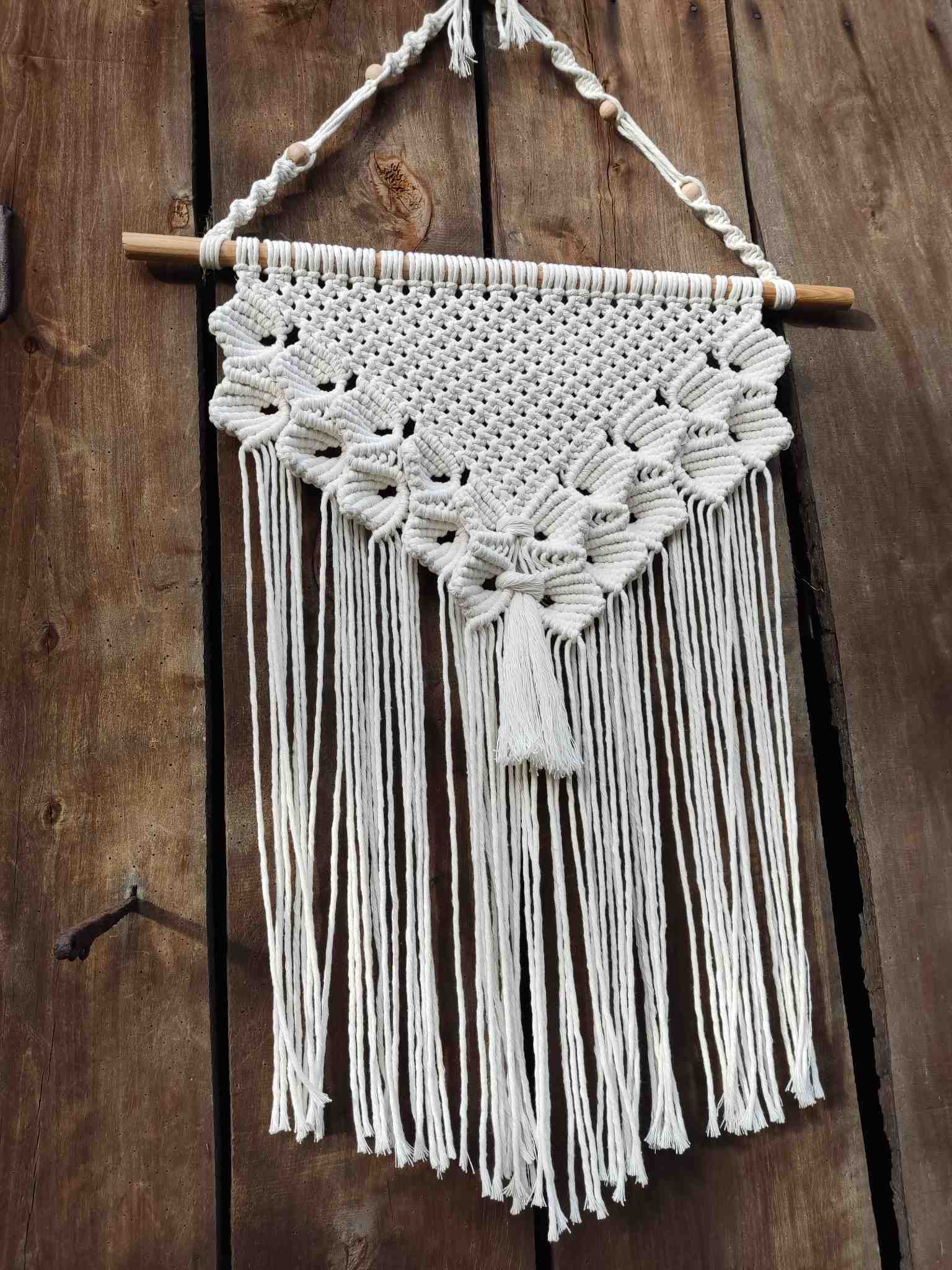 Makrama MORSKI SZUM - DeasyArt – rękodzieło Boho, lampiony & dekoracje handmade