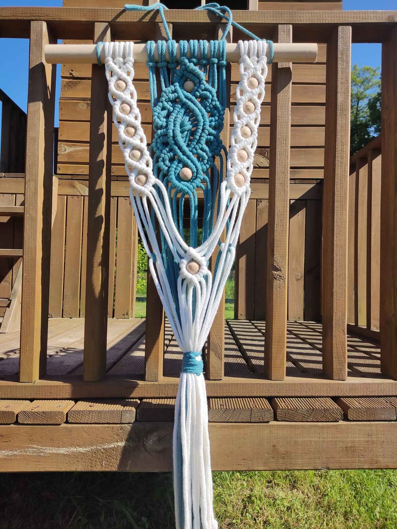 Kwietnik naścienny BLUE - DeasyArt – rękodzieło Boho, lampiony & dekoracje handmade