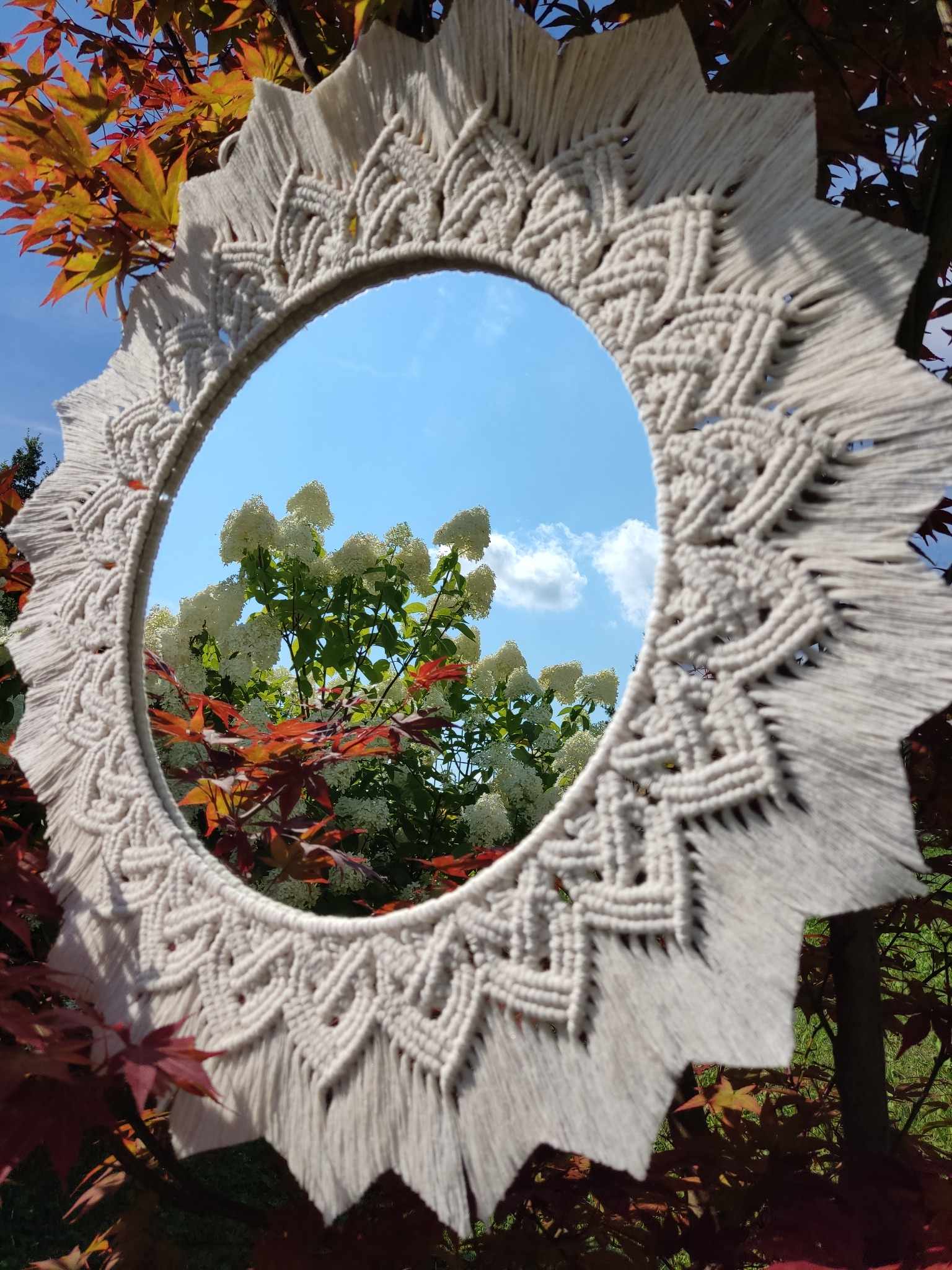 Lustro z mandalą BOHO HARMONY - DeasyArt – rękodzieło Boho, lampiony & dekoracje handmade