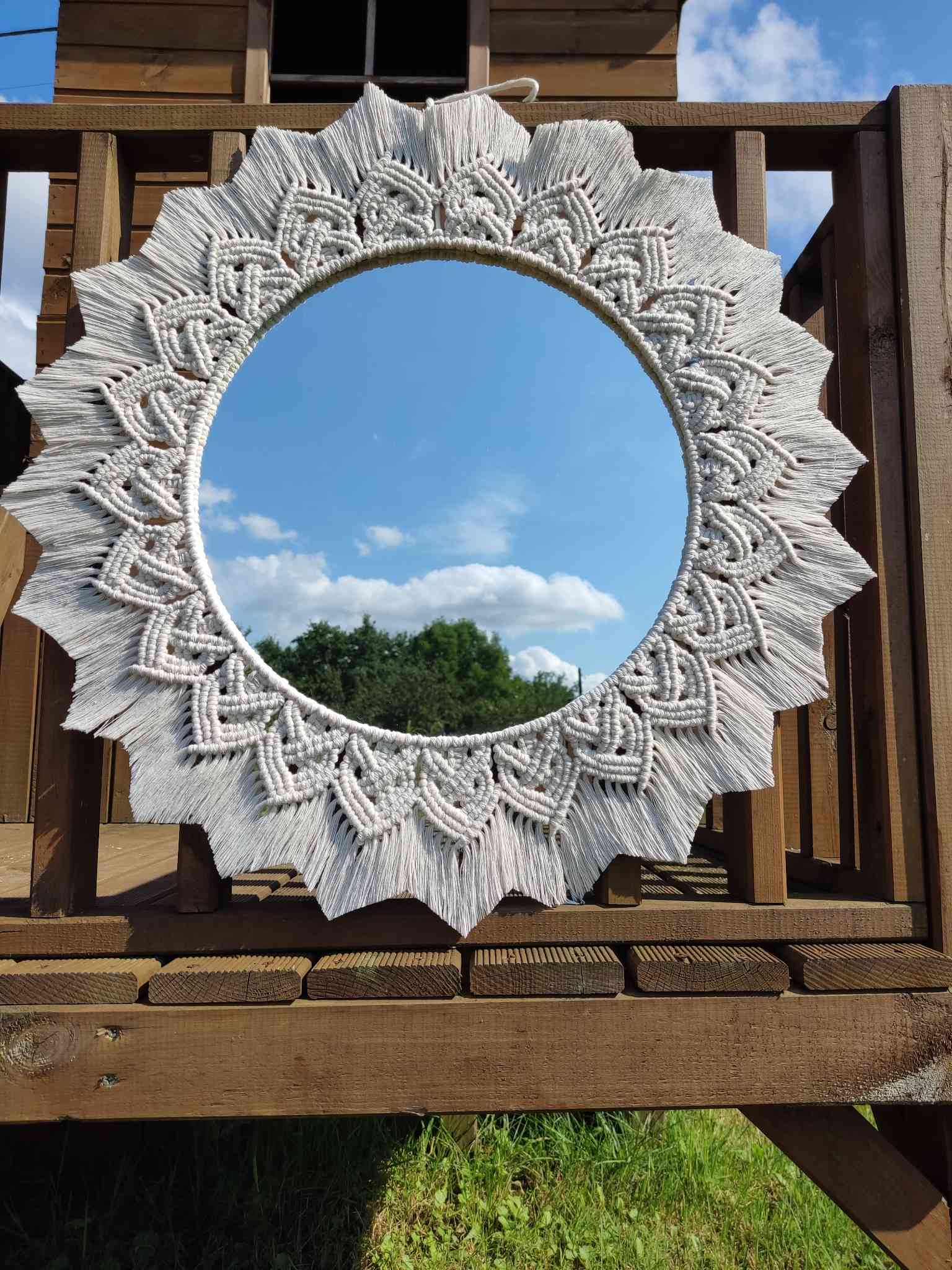 Lustro z mandalą BOHO HARMONY - DeasyArt – rękodzieło Boho, lampiony & dekoracje handmade