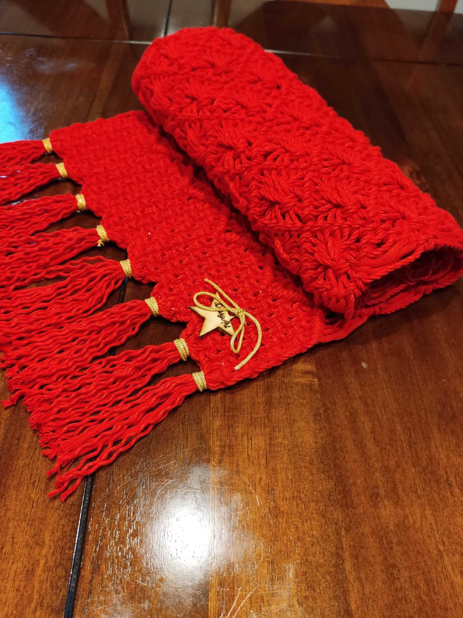 Bieżnik CZERWONY BLASK  - DeasyArt – rękodzieło Boho, lampiony & dekoracje handmade