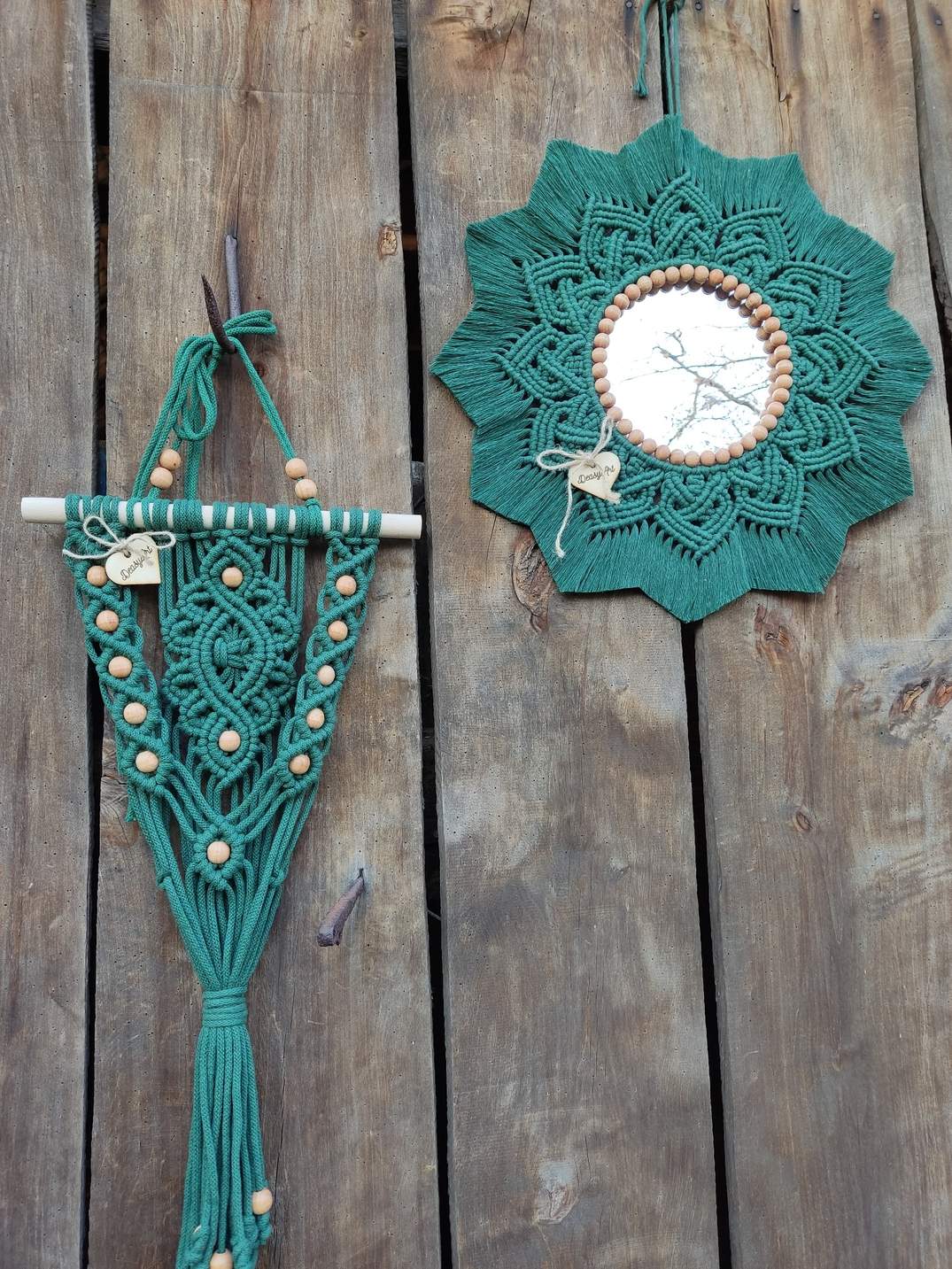 Zestaw Boho SZMARAGDOWY SPOKÓJ  - DeasyArt – rękodzieło Boho, lampiony & dekoracje handmade