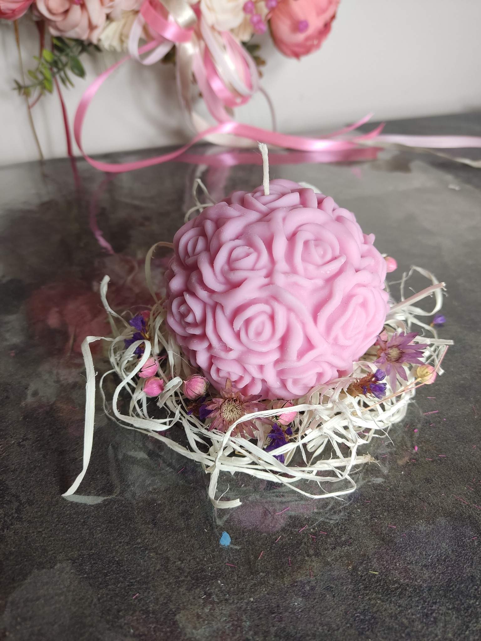 Naturalna świeca z wosku sojowego z aromatem piwonii i jaśminu  - DeasyArt – rękodzieło Boho, lampiony & dekoracje handmade