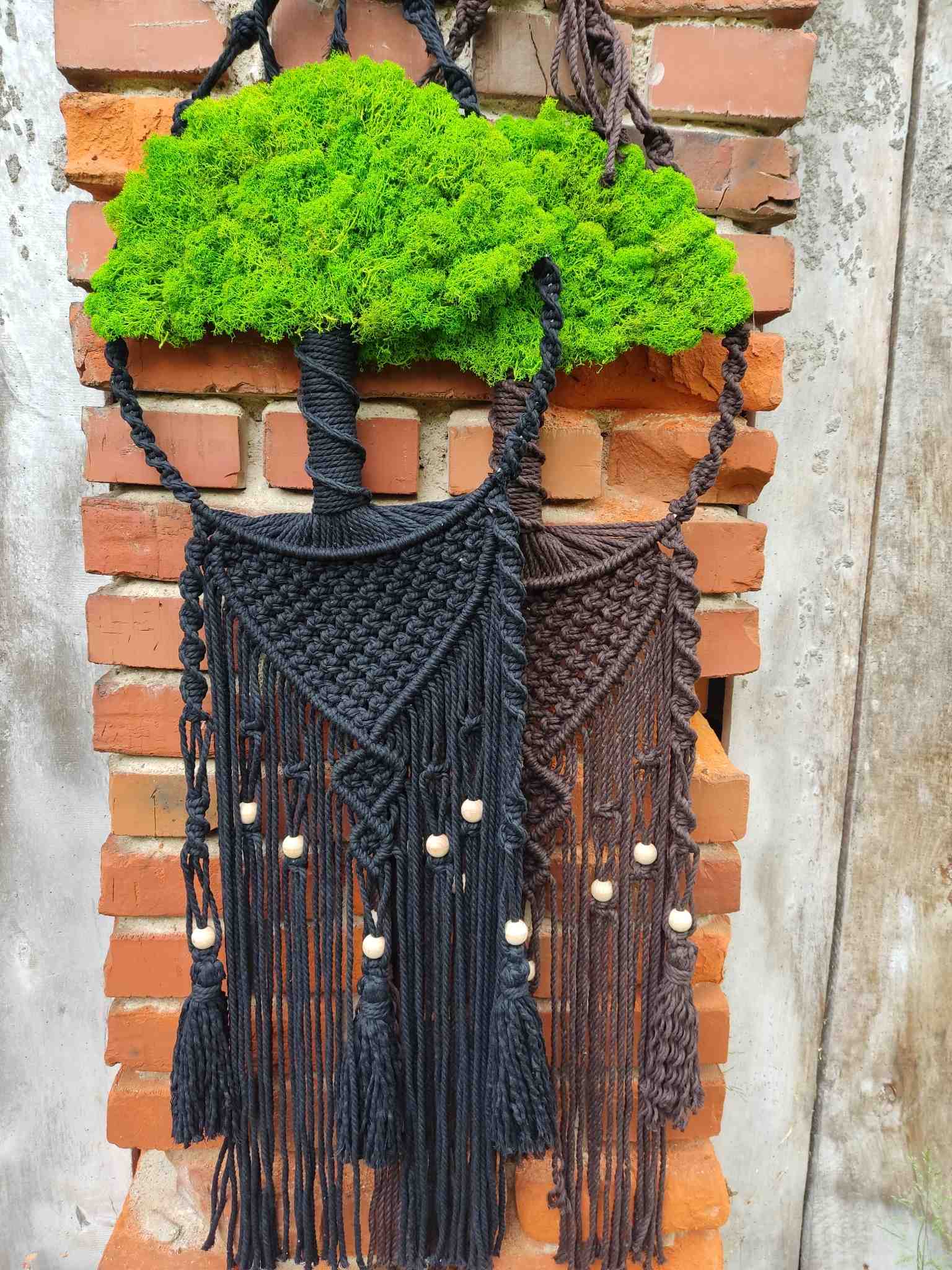 Makramowe drzewko z chrobotkiem LEŚNE SERCE - DeasyArt – rękodzieło Boho, lampiony & dekoracje handmade