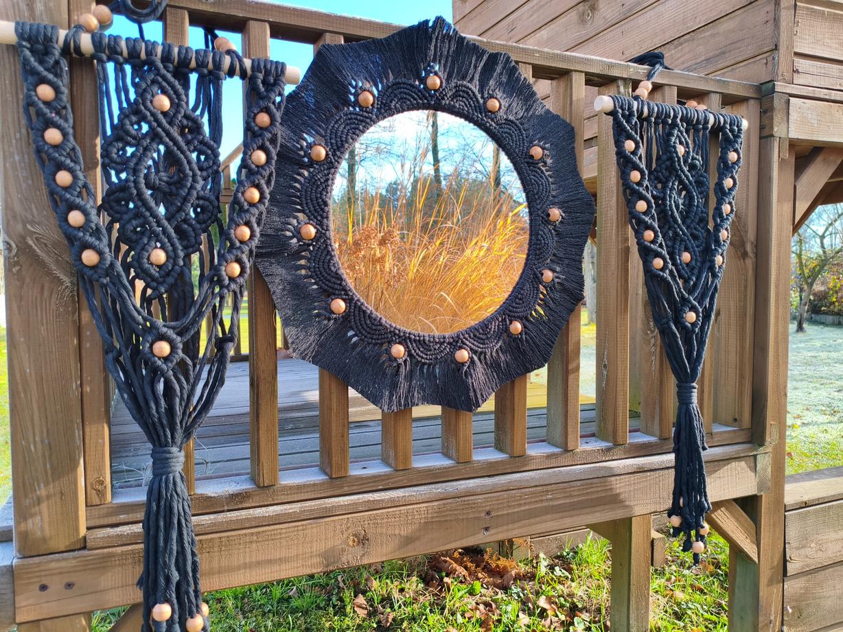 Zestaw Boho DARK BOHO  - DeasyArt – rękodzieło Boho, lampiony & dekoracje handmade