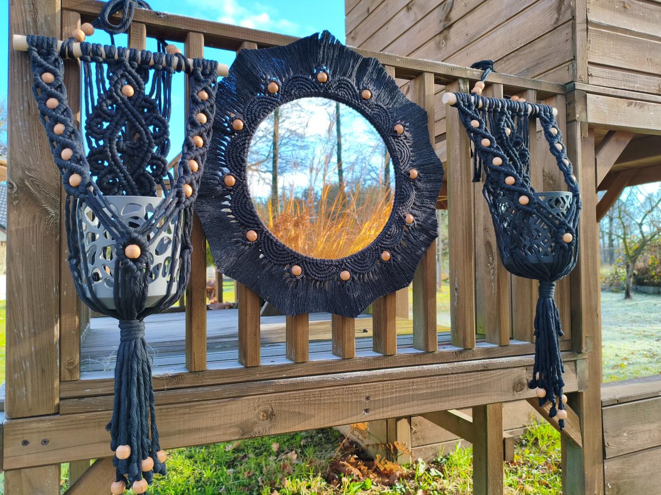 Zestaw Boho DARK BOHO  - DeasyArt – rękodzieło Boho, lampiony & dekoracje handmade