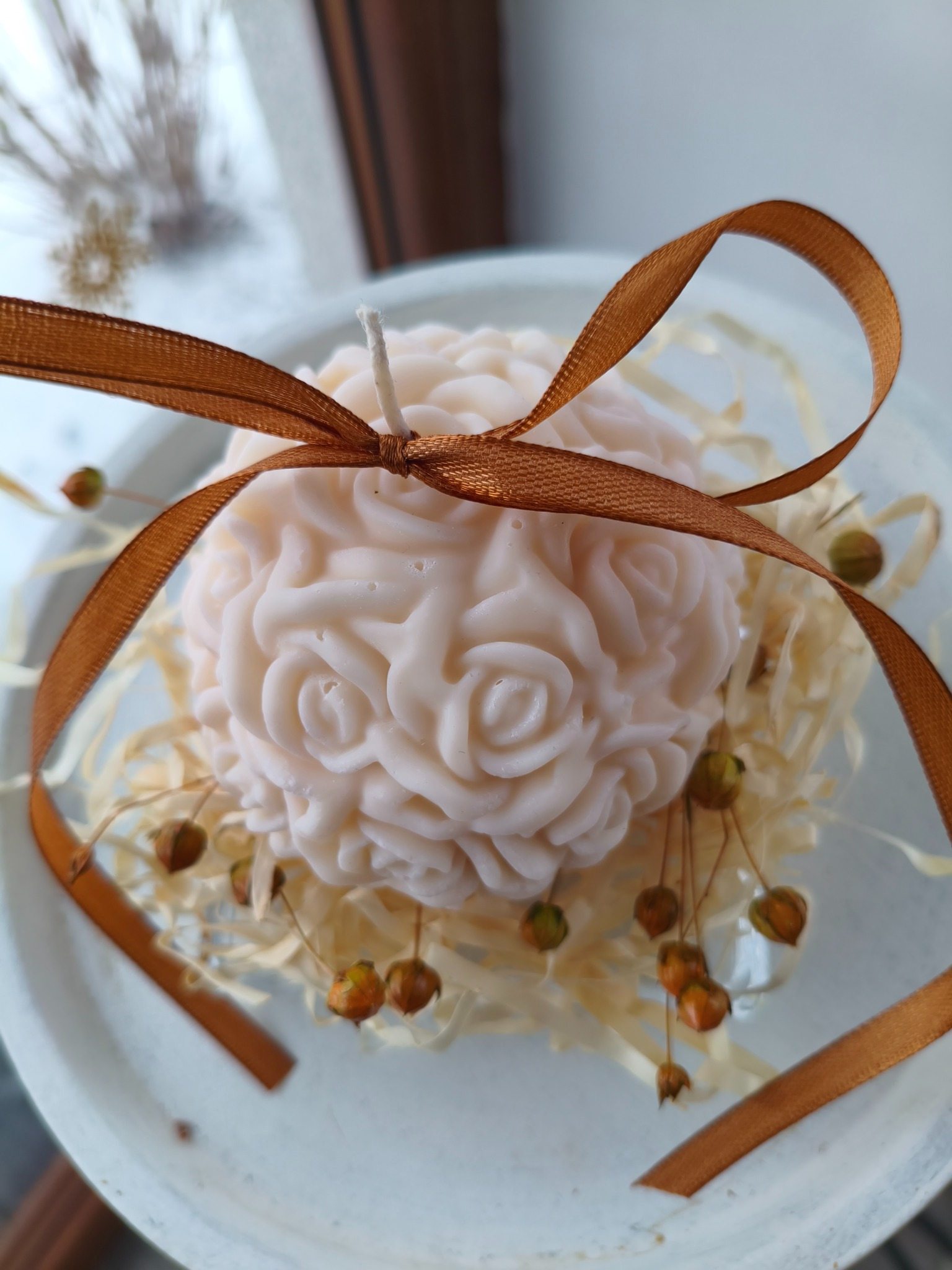 Naturalna świeca z wosku sojowego na Dzień Babci - DeasyArt – rękodzieło Boho, lampiony & dekoracje handmade