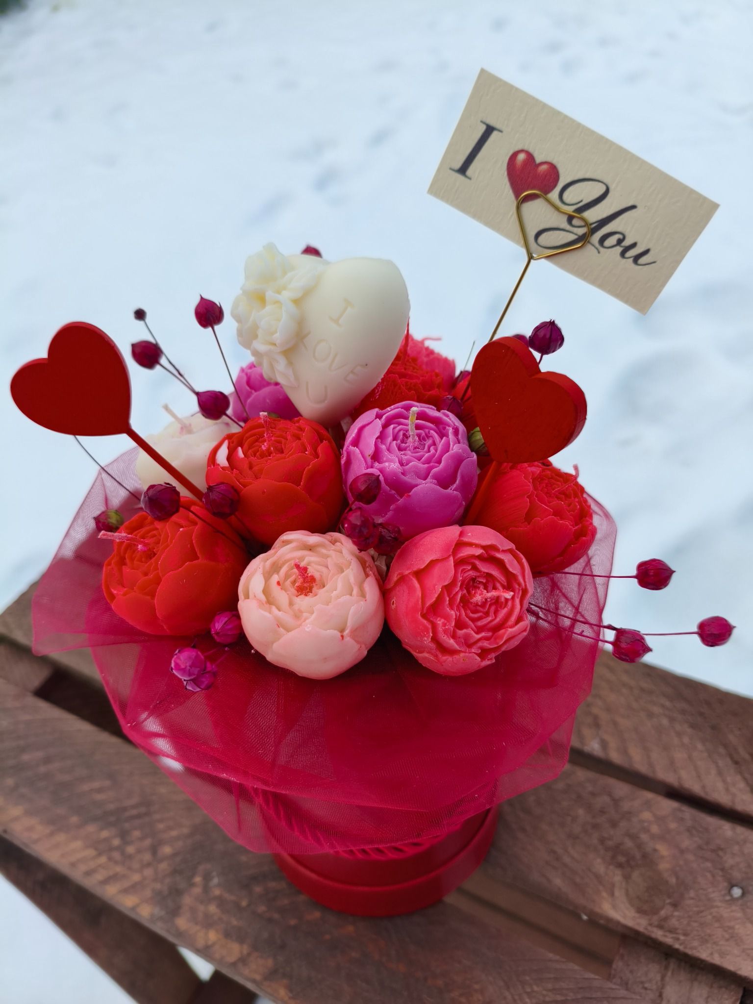 Walentynkowy box wykonany z naturalnego wosku sojowego - DeasyArt – rękodzieło Boho, lampiony & dekoracje handmade