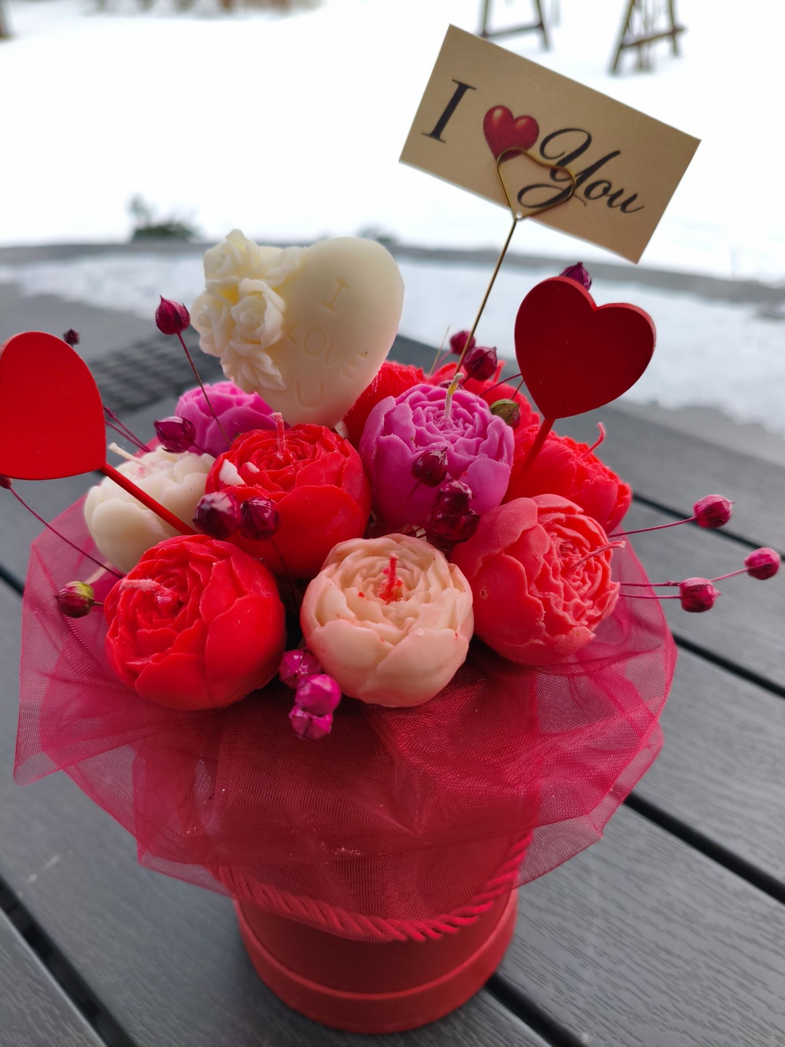 Walentynkowy box wykonany z naturalnego wosku sojowego - DeasyArt – rękodzieło Boho, lampiony & dekoracje handmade