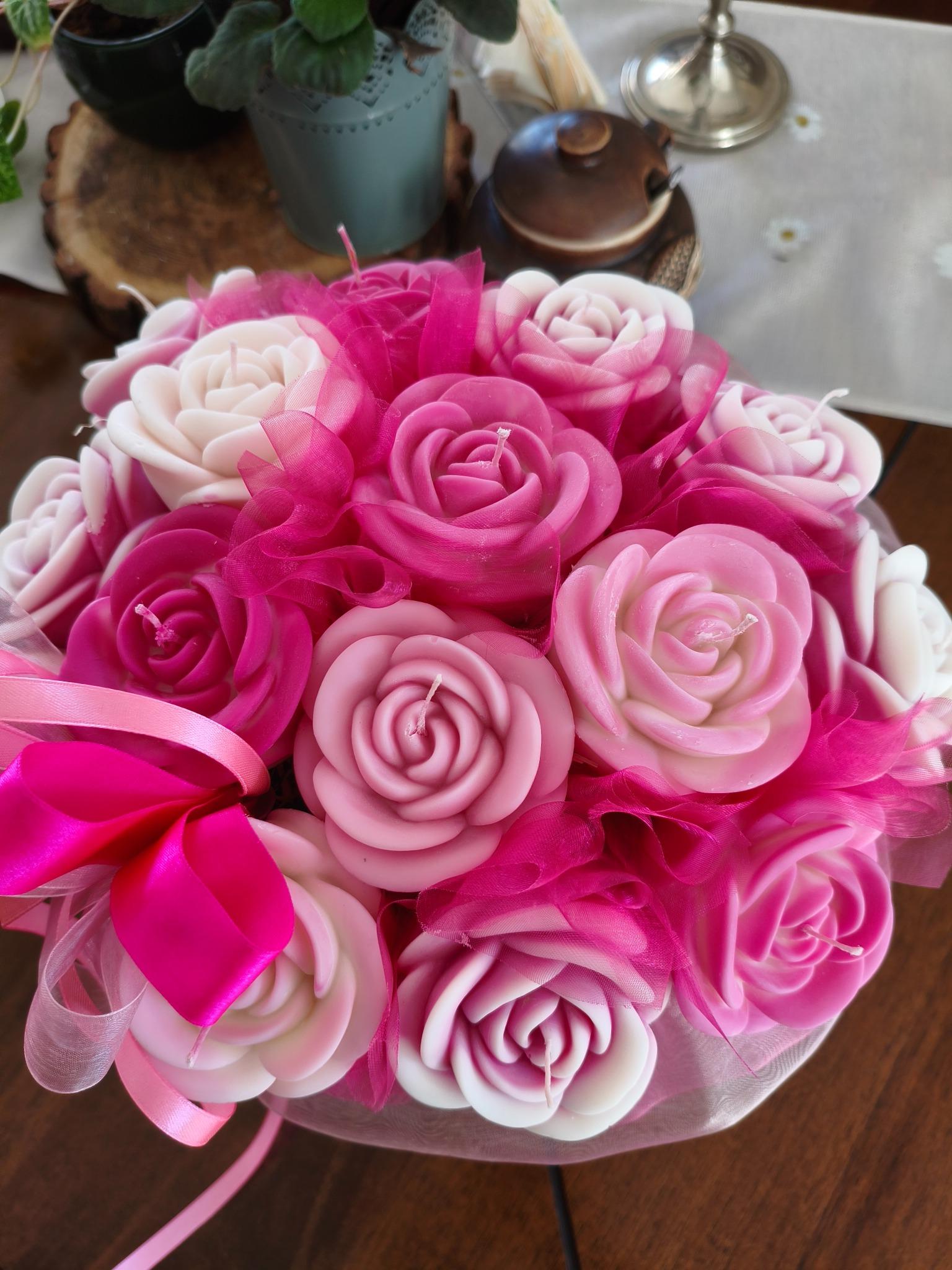 Candle Flower box XXL RÓŻE - DeasyArt – rękodzieło Boho, lampiony & dekoracje handmade