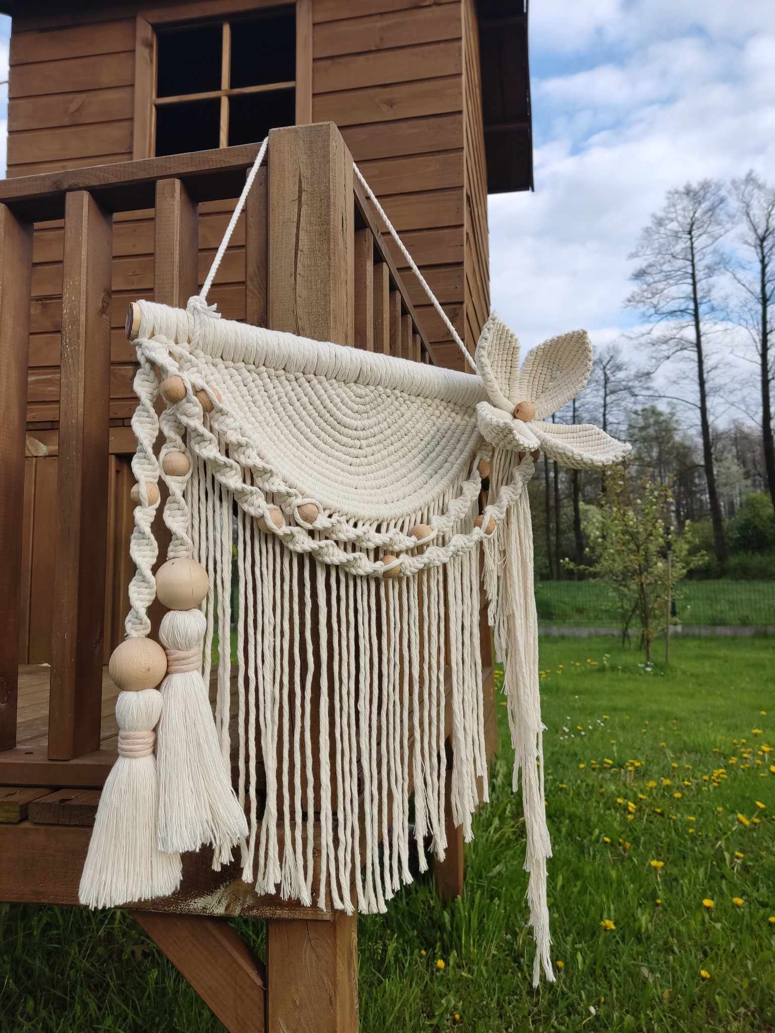 Makrama KWIAT PÓŁNOCY - DeasyArt – rękodzieło Boho, lampiony & dekoracje handmade