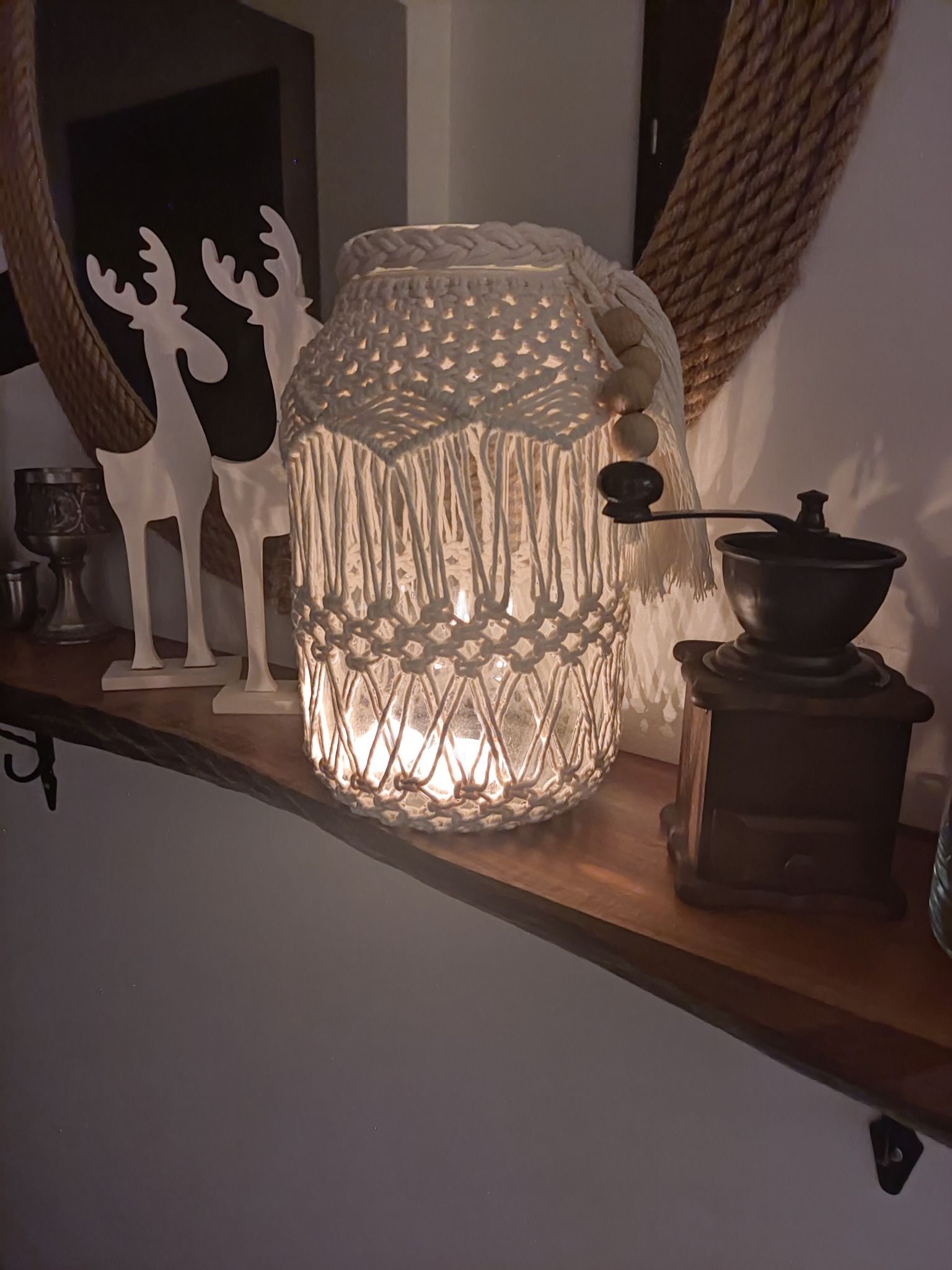 Lampion Boho NATURE - DeasyArt – rękodzieło Boho, lampiony & dekoracje handmade