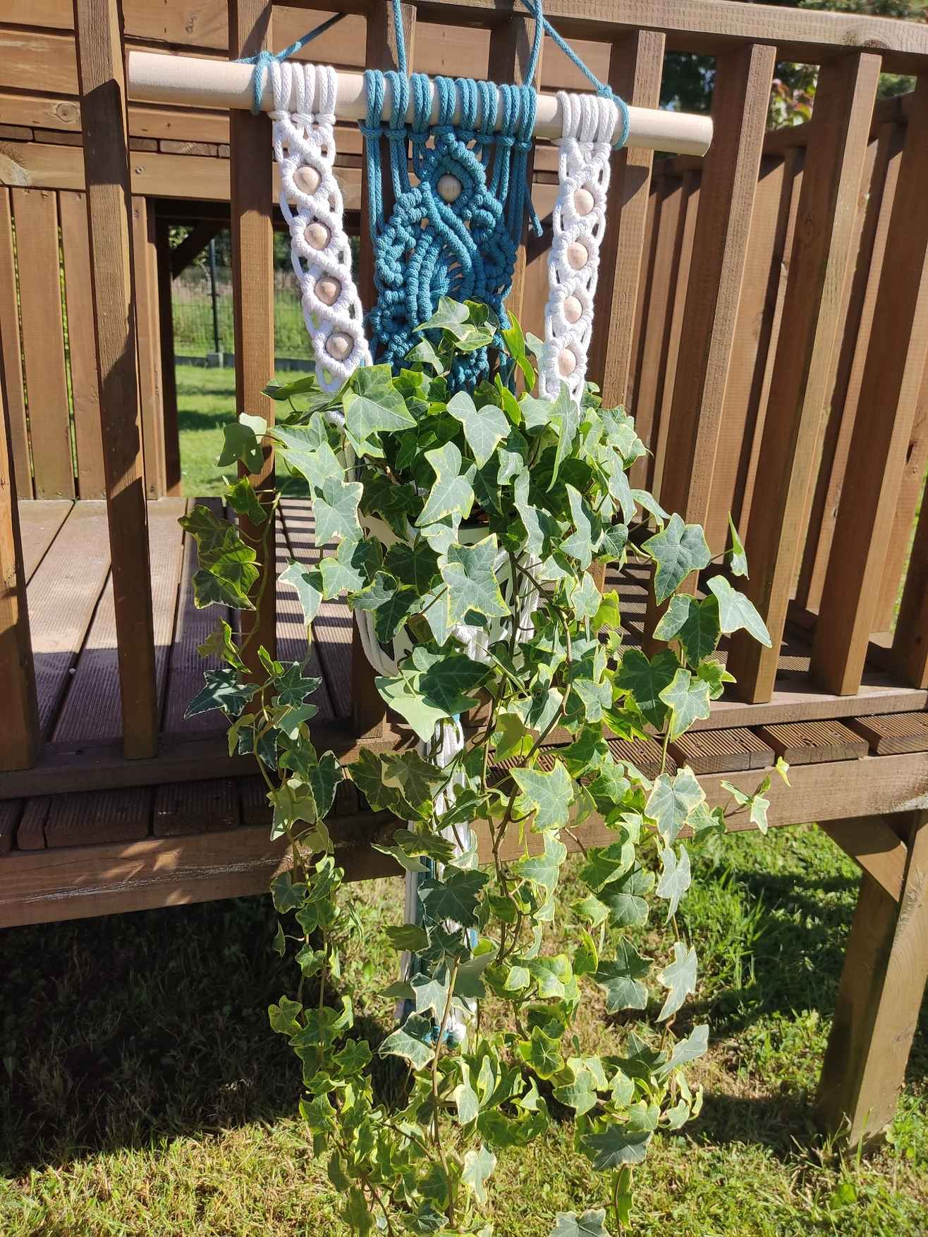 Kwietnik naścienny BLUE - DeasyArt – rękodzieło Boho, lampiony & dekoracje handmade