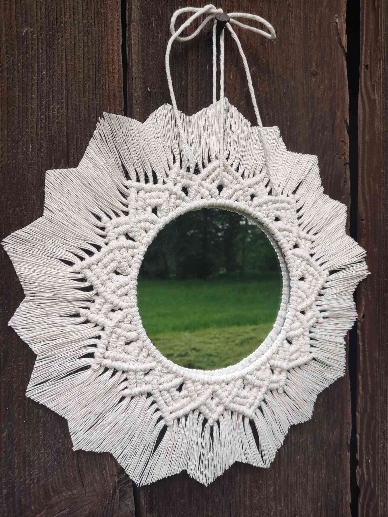 Lustro z mandalą DOTYK NATURY - DeasyArt – rękodzieło Boho, lampiony & dekoracje handmade