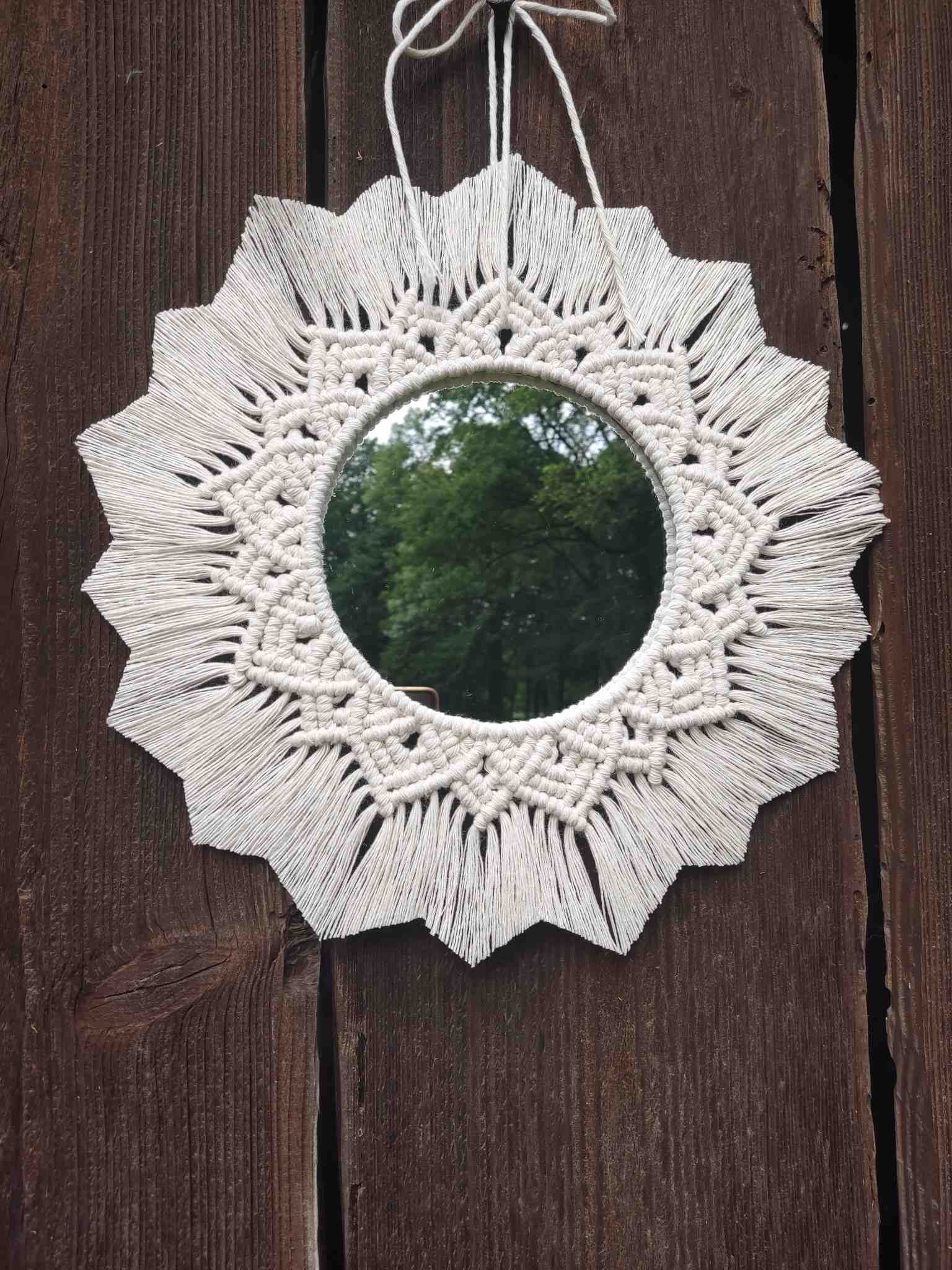 Lustro z mandalą DOTYK NATURY - DeasyArt – rękodzieło Boho, lampiony & dekoracje handmade