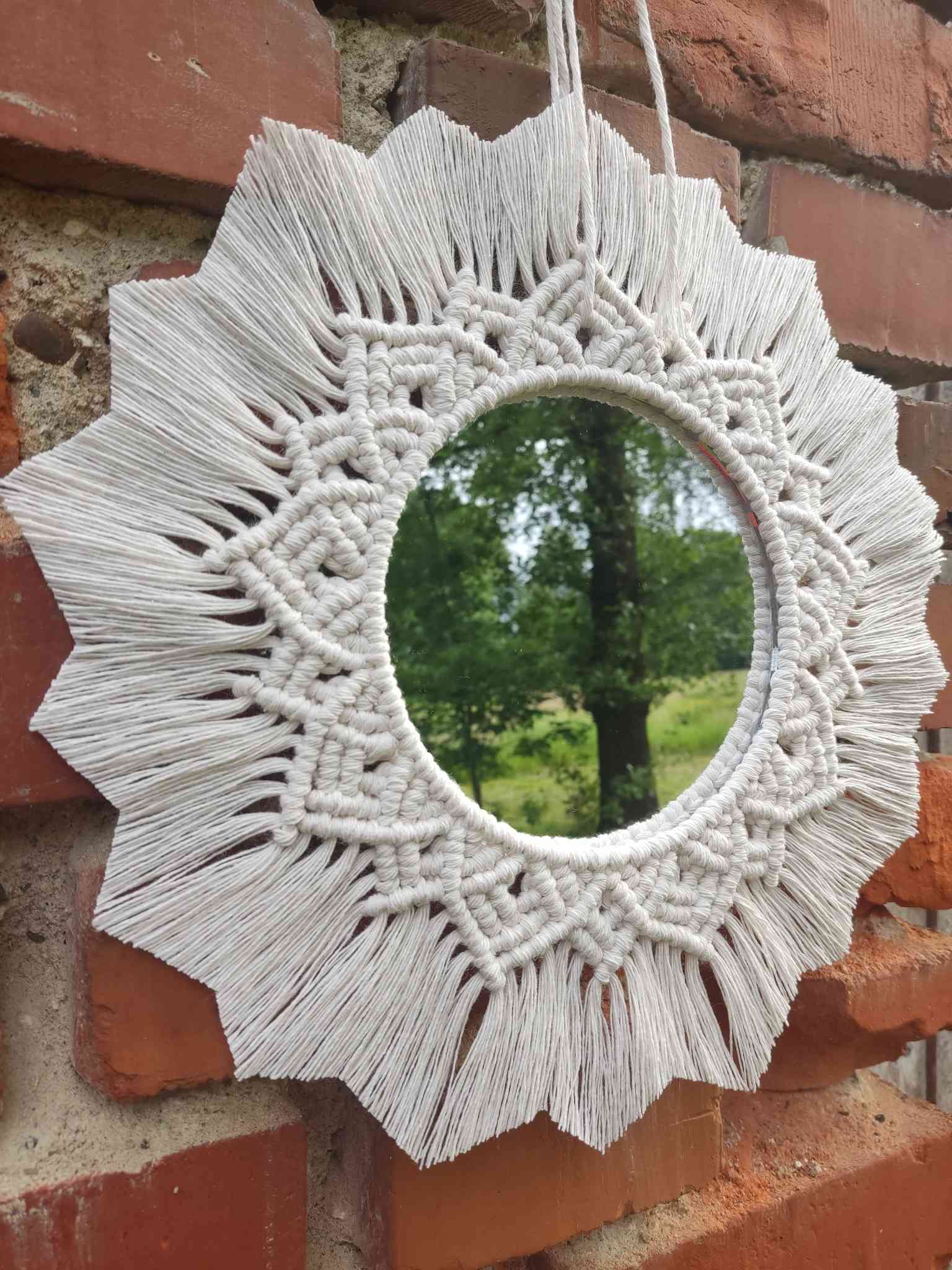 Lustro z mandalą DOTYK NATURY - DeasyArt – rękodzieło Boho, lampiony & dekoracje handmade