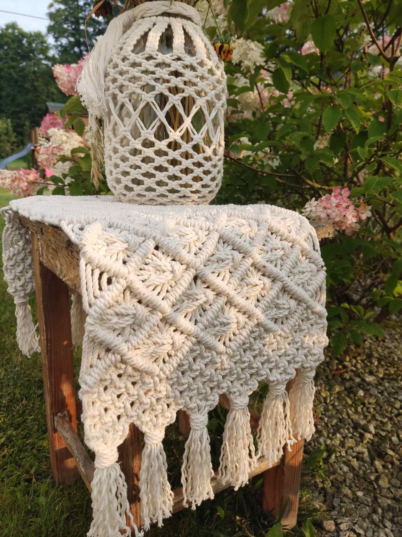 Bieżnik DOTYK BOHO  - DeasyArt – rękodzieło Boho, lampiony & dekoracje handmade