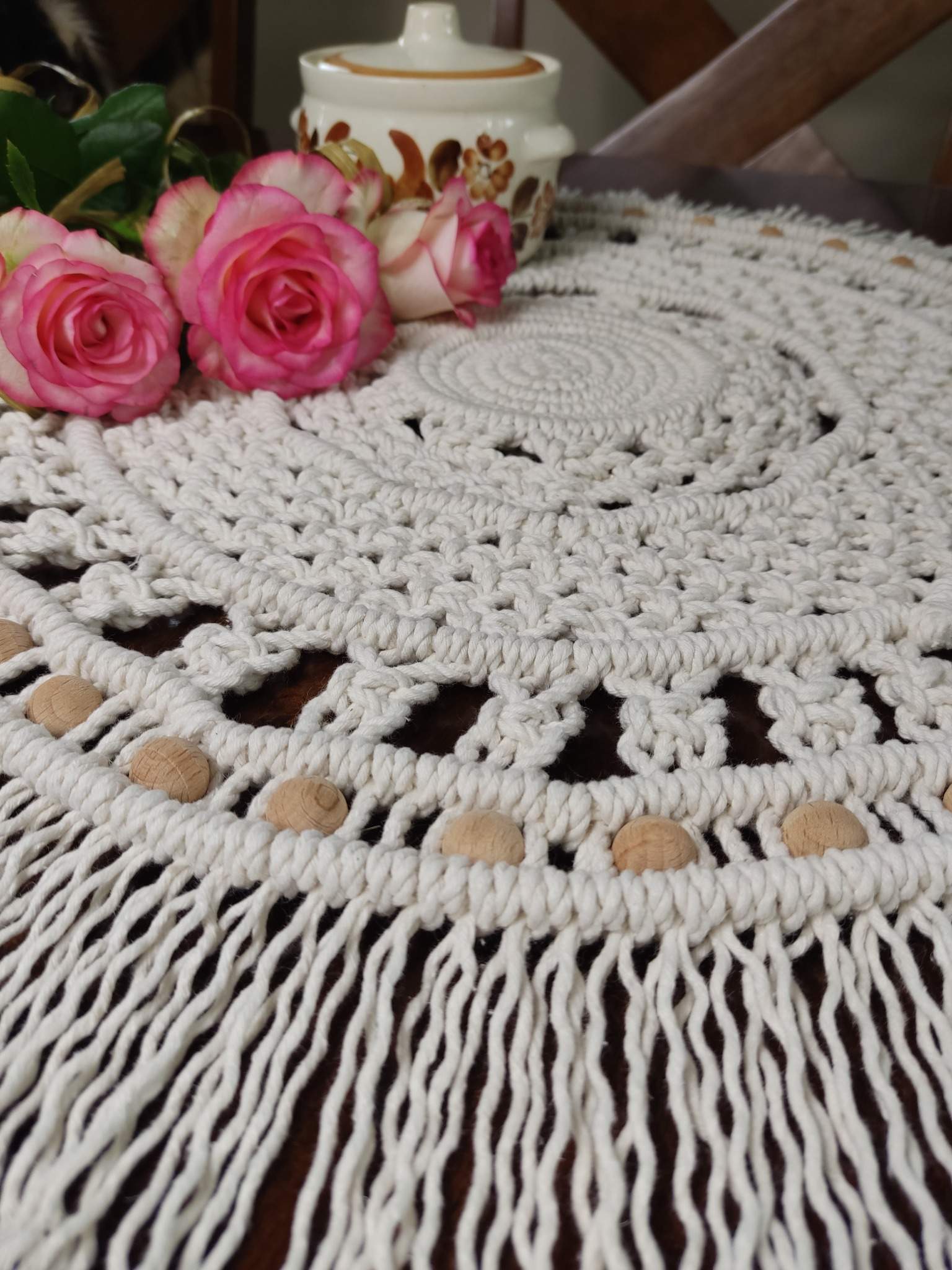 Bieżnik DOTYK NATURY  - DeasyArt – rękodzieło Boho, lampiony & dekoracje handmade