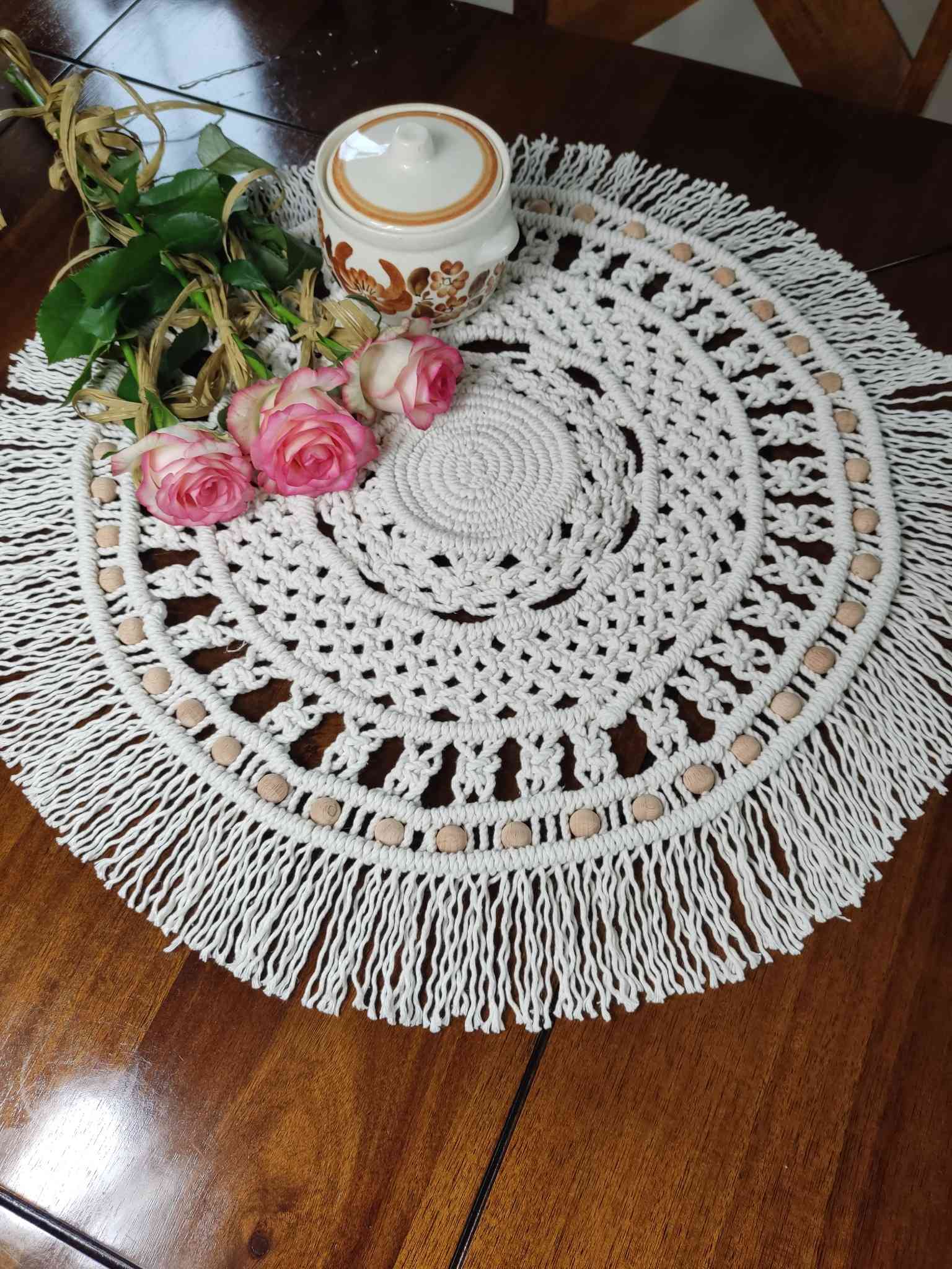 Bieżnik DOTYK NATURY  - DeasyArt – rękodzieło Boho, lampiony & dekoracje handmade