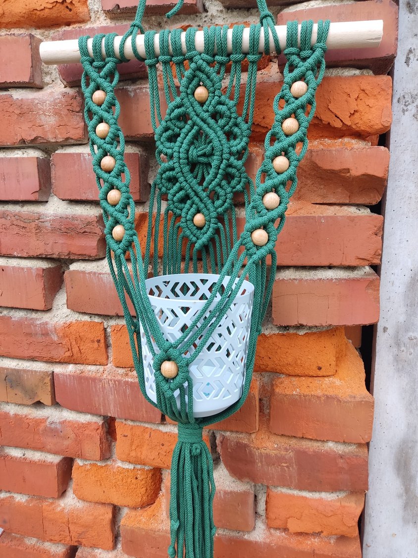 Kwietnik naścienny ZIELONA HARMONIA  - DeasyArt – rękodzieło Boho, lampiony & dekoracje handmade