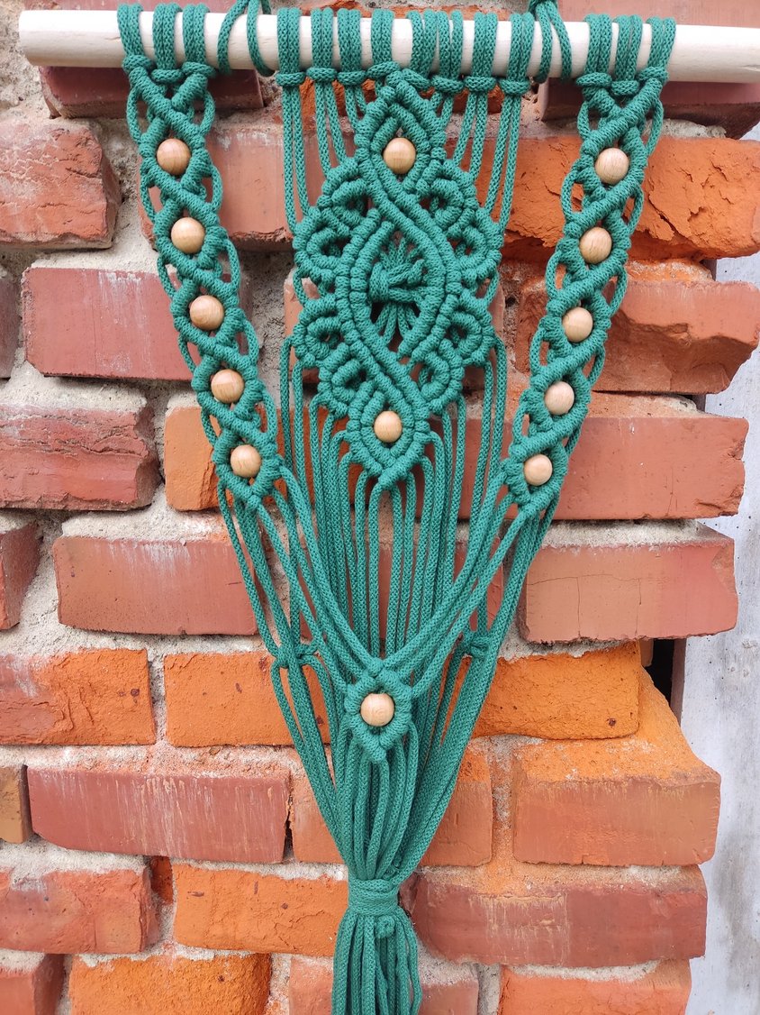 Kwietnik naścienny ZIELONA HARMONIA  - DeasyArt – rękodzieło Boho, lampiony & dekoracje handmade