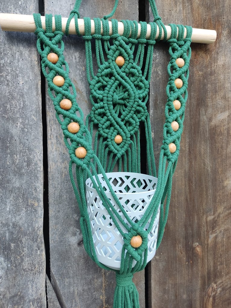 Kwietnik naścienny ZIELONA HARMONIA  - DeasyArt – rękodzieło Boho, lampiony & dekoracje handmade