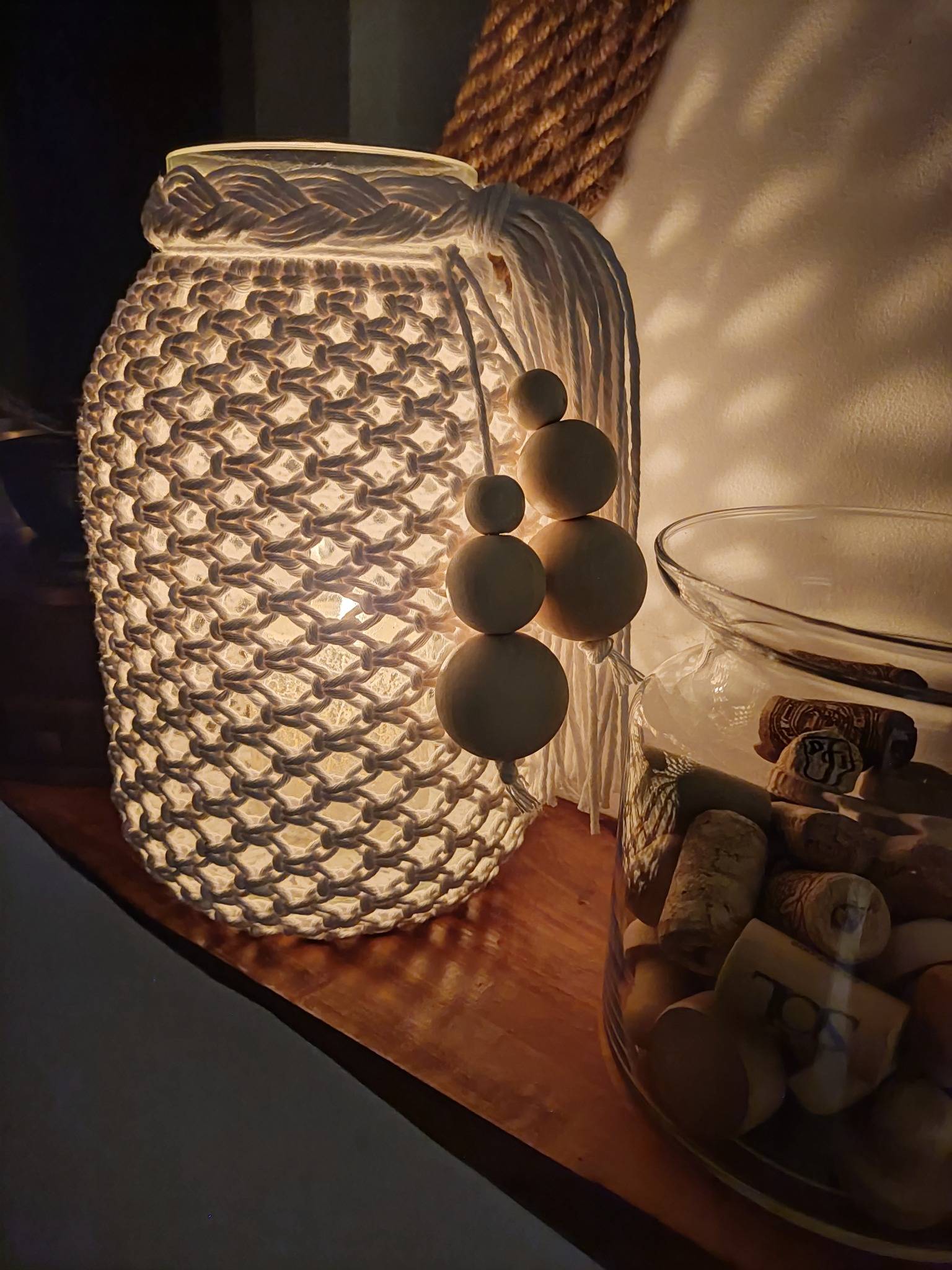 Lampion Boho ŚNIEŻKA - DeasyArt – rękodzieło Boho, lampiony & dekoracje handmade