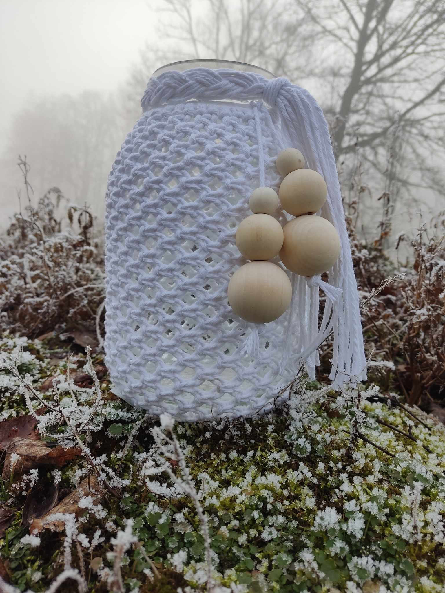 Lampion Boho ŚNIEŻKA - DeasyArt – rękodzieło Boho, lampiony & dekoracje handmade