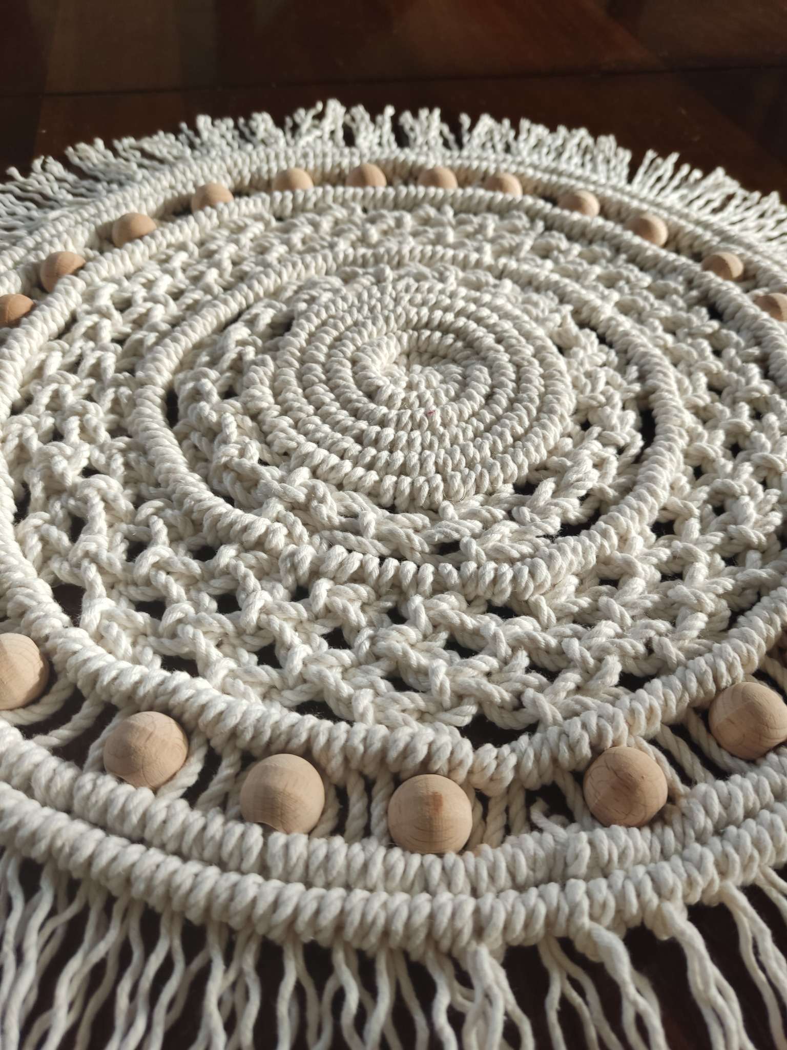 Bieżnik ECRU DREAM - DeasyArt – rękodzieło Boho, lampiony & dekoracje handmade