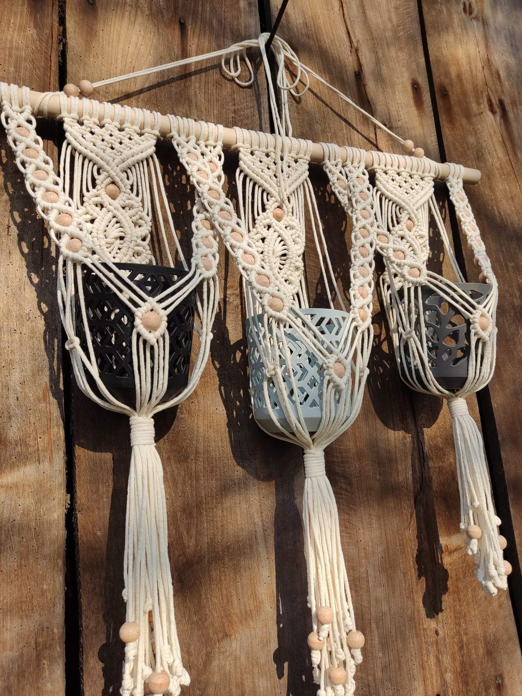 Kwietnik naścienny BOHO SPLOT - DeasyArt – rękodzieło Boho, lampiony & dekoracje handmade