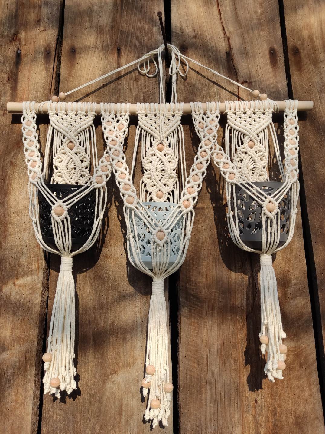 Kwietnik naścienny BOHO SPLOT - DeasyArt – rękodzieło Boho, lampiony & dekoracje handmade