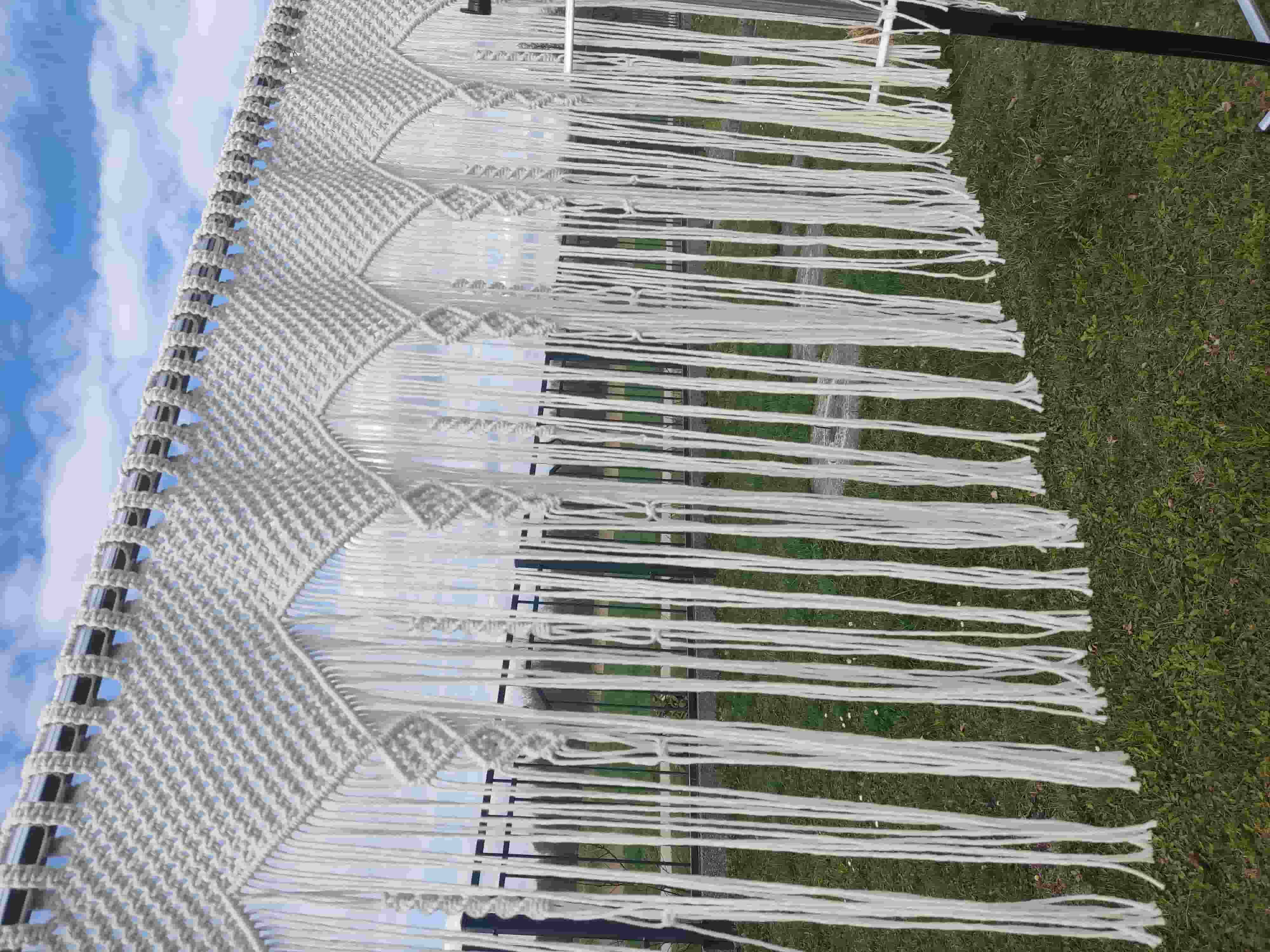 Makramowa firanka w stylu Boho 70 cm x 150 cm - DeasyArt – rękodzieło Boho, lampiony & dekoracje handmade