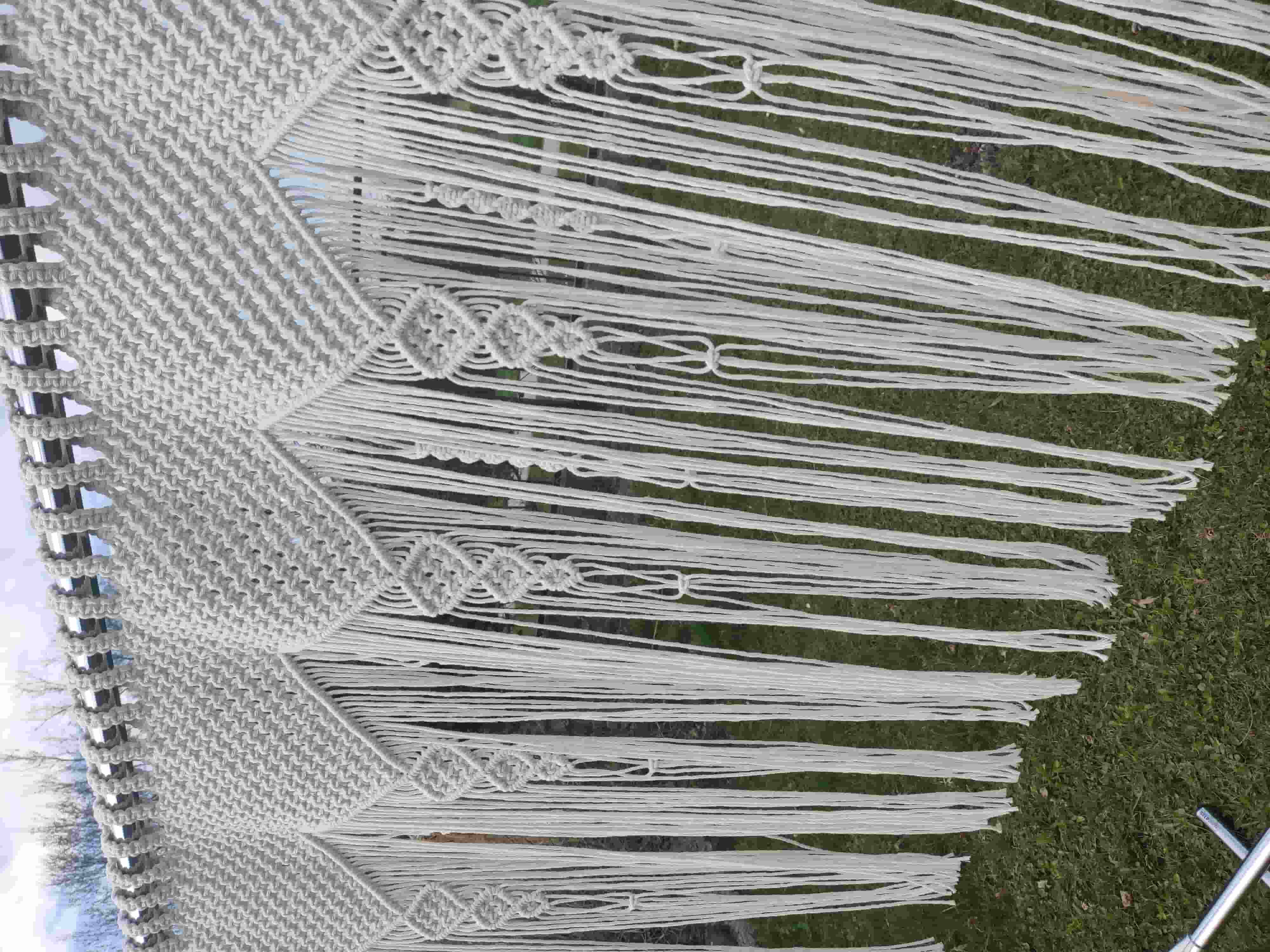 Makramowa firanka w stylu Boho 70 cm x 150 cm - DeasyArt – rękodzieło Boho, lampiony & dekoracje handmade