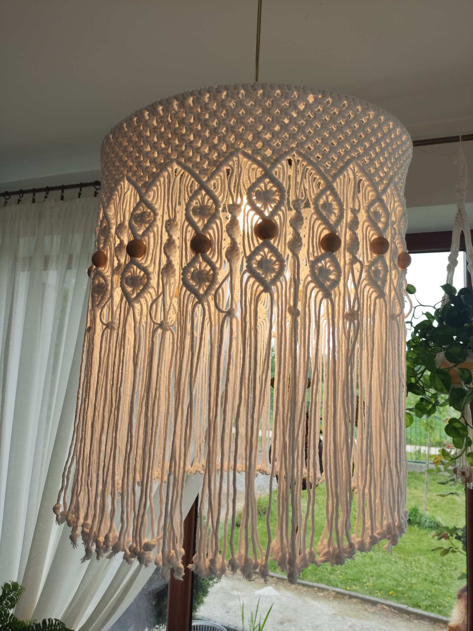 Makramowy abażur BOHO DREAM  - DeasyArt – rękodzieło Boho, lampiony & dekoracje handmade