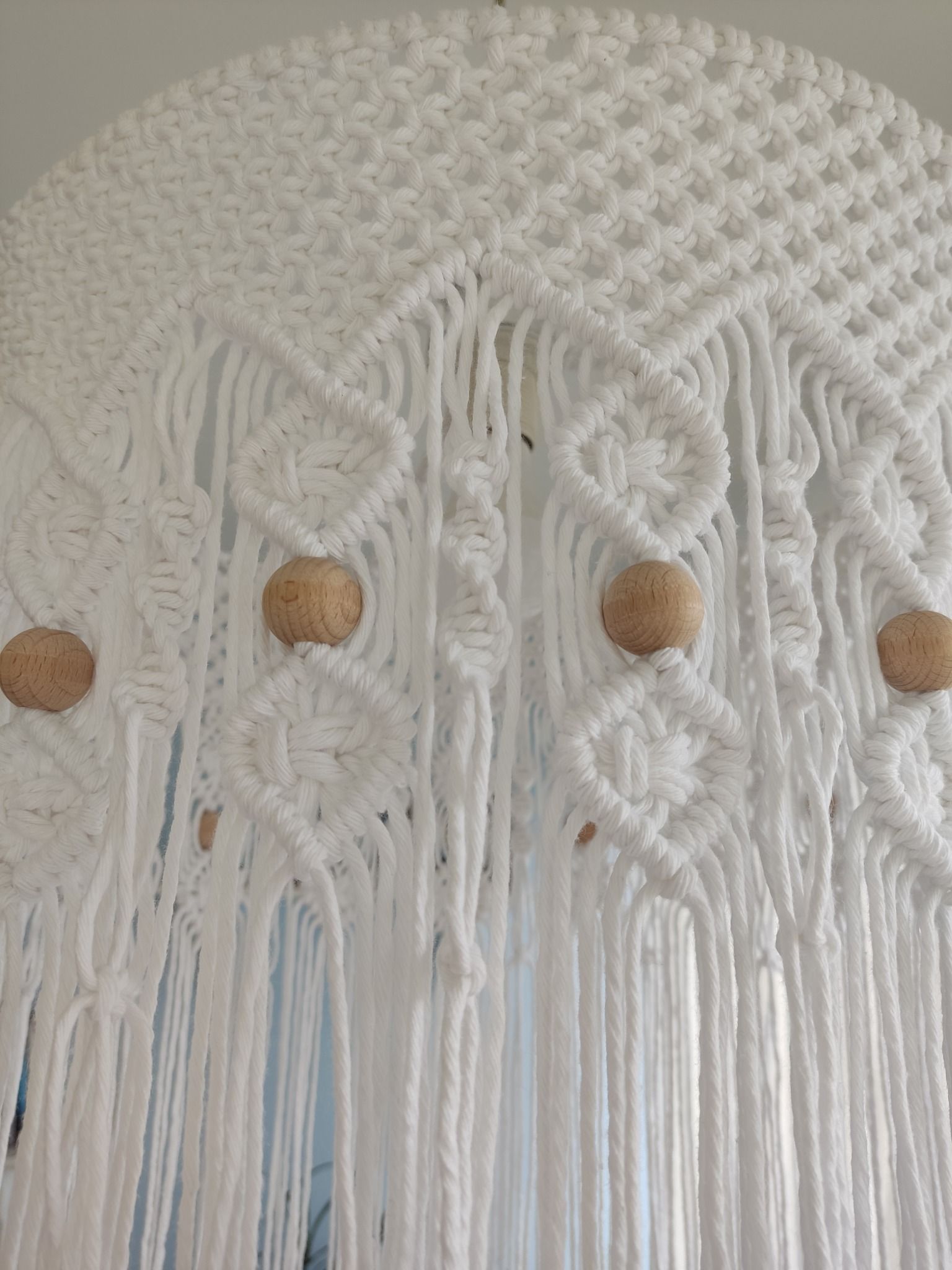 Makramowy abażur BOHO DREAM  - DeasyArt – rękodzieło Boho, lampiony & dekoracje handmade