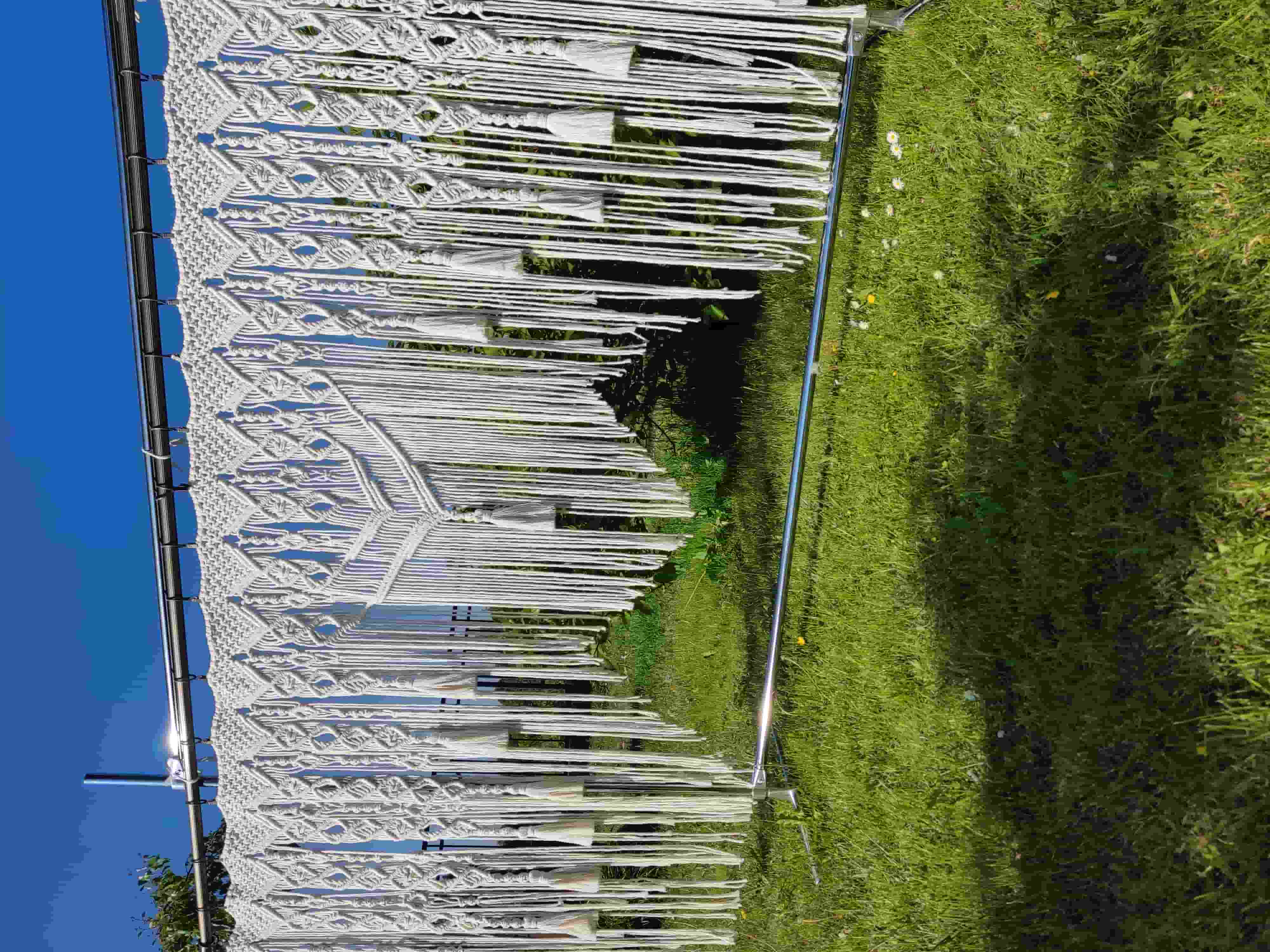 Duża makramowa firanka w stylu Boho 100 cm x 230 cm - DeasyArt – rękodzieło Boho, lampiony & dekoracje handmade