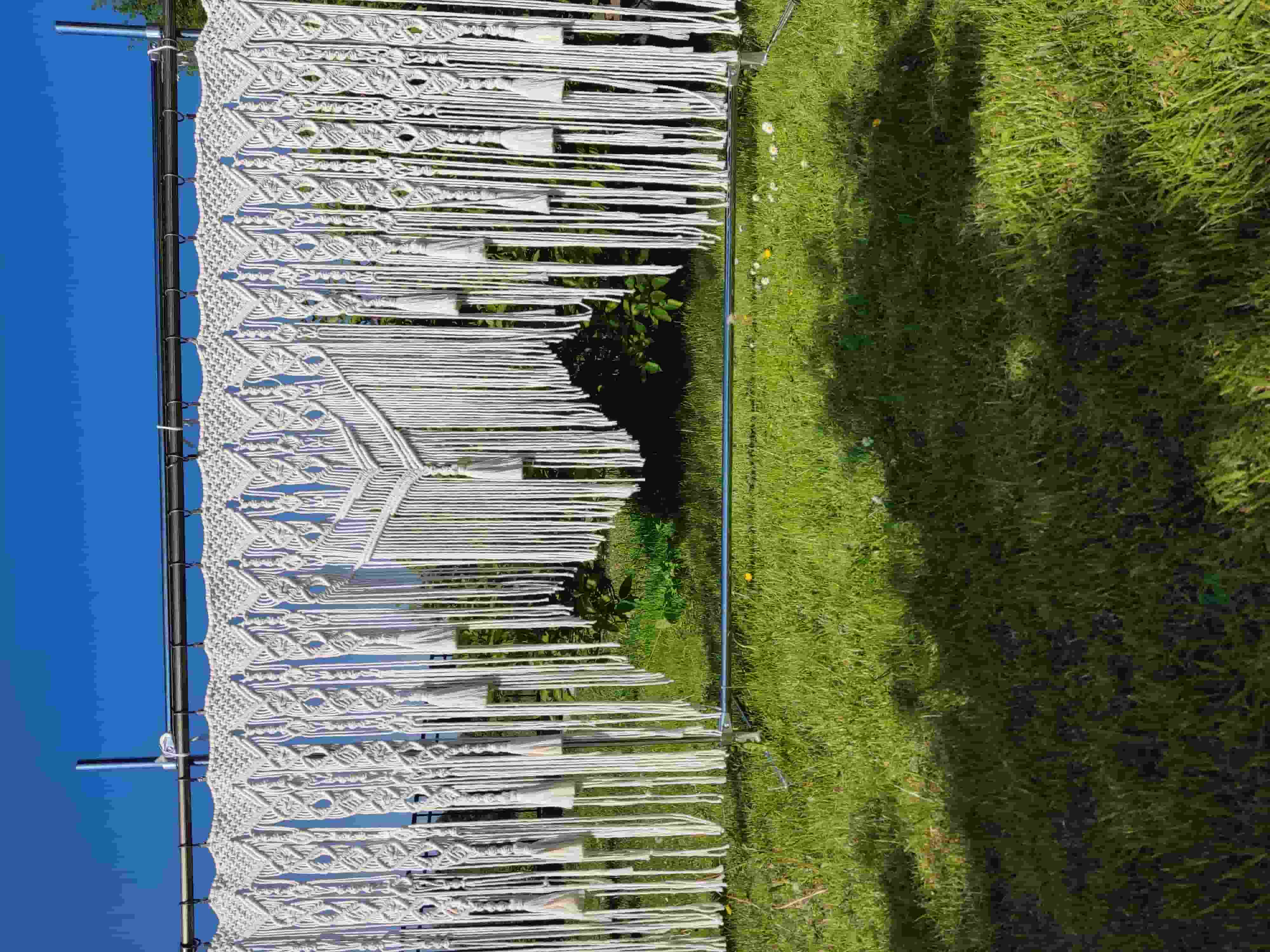 Duża makramowa firanka w stylu Boho 100 cm x 230 cm - DeasyArt – rękodzieło Boho, lampiony & dekoracje handmade