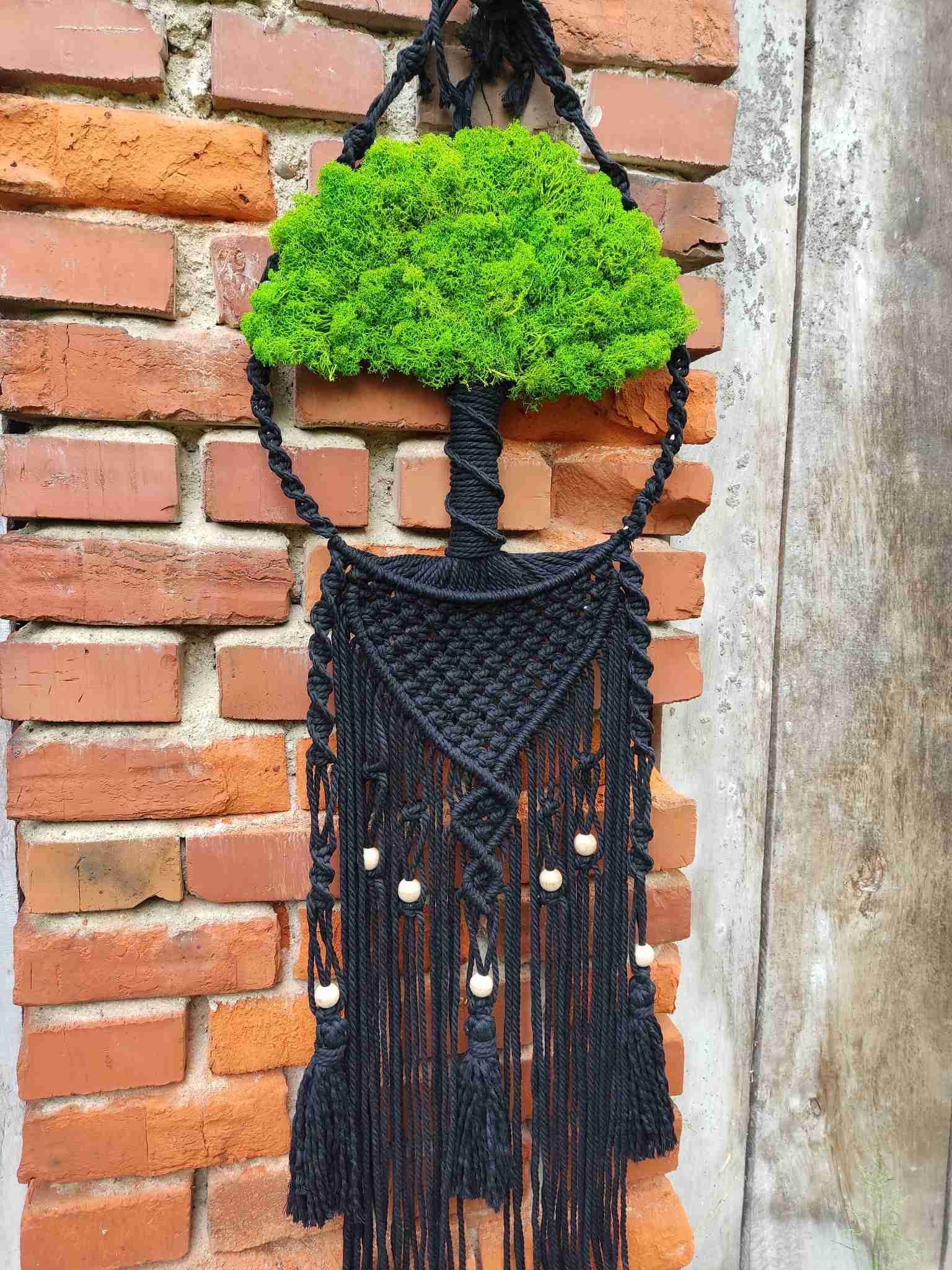 Makramowe drzewko z chrobotkiem NOCNY SZEPT - DeasyArt – rękodzieło Boho, lampiony & dekoracje handmade