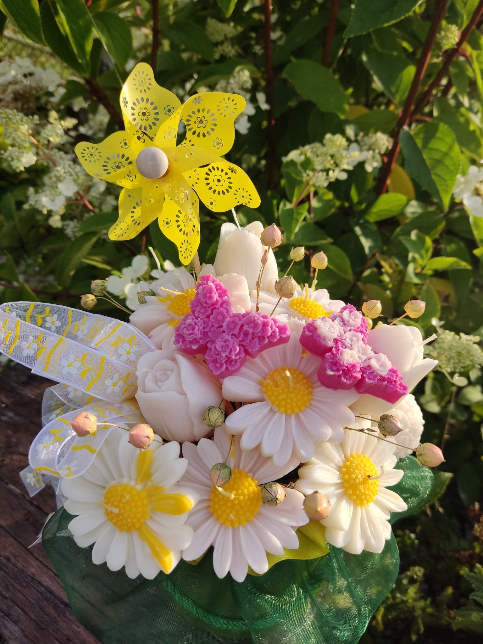 Candle Flower box L STOKROTKI  - DeasyArt – rękodzieło Boho, lampiony & dekoracje handmade